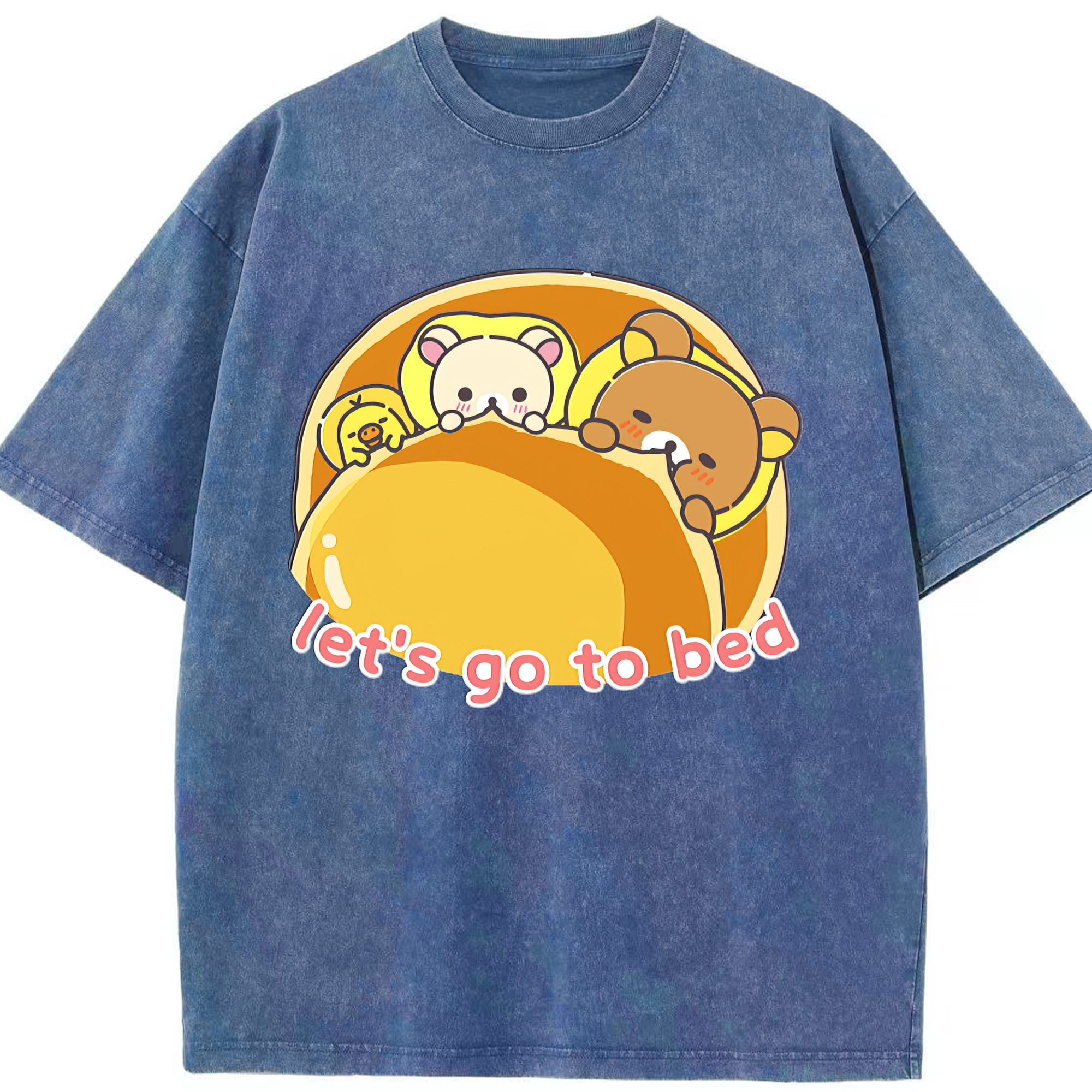 （画像用） リラックマ リラックマ キイロイトリ Rilakkuma Korilakkuma Kiiroitori 綿100% ヴィンテージ風 半袖Tシャツ（フロントプリント）