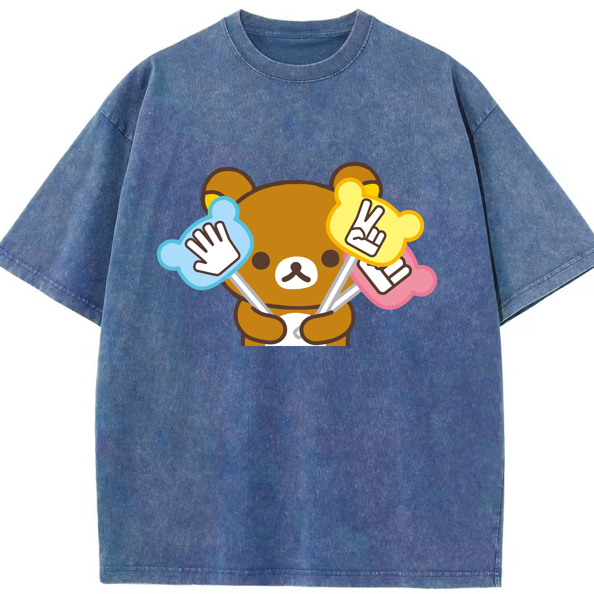 （画像用） リラックマ リラックマ キイロイトリ Rilakkuma Korilakkuma Kiiroitori 綿100% ヴィンテージ風 半袖Tシャツ（フロントプリント）