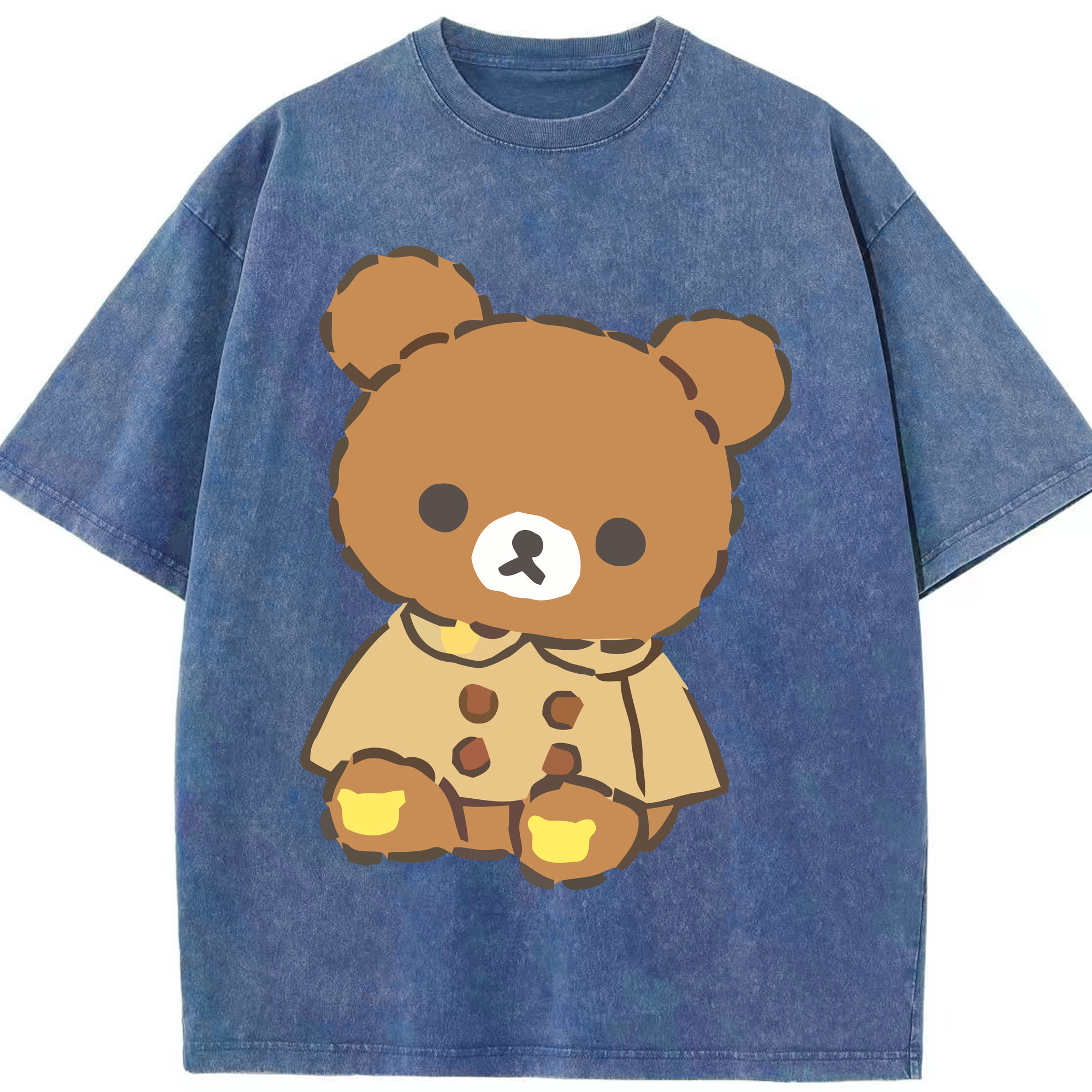 （画像用） リラックマ リラックマ キイロイトリ Rilakkuma Korilakkuma Kiiroitori 綿100% ヴィンテージ風 半袖Tシャツ（フロントプリント）
