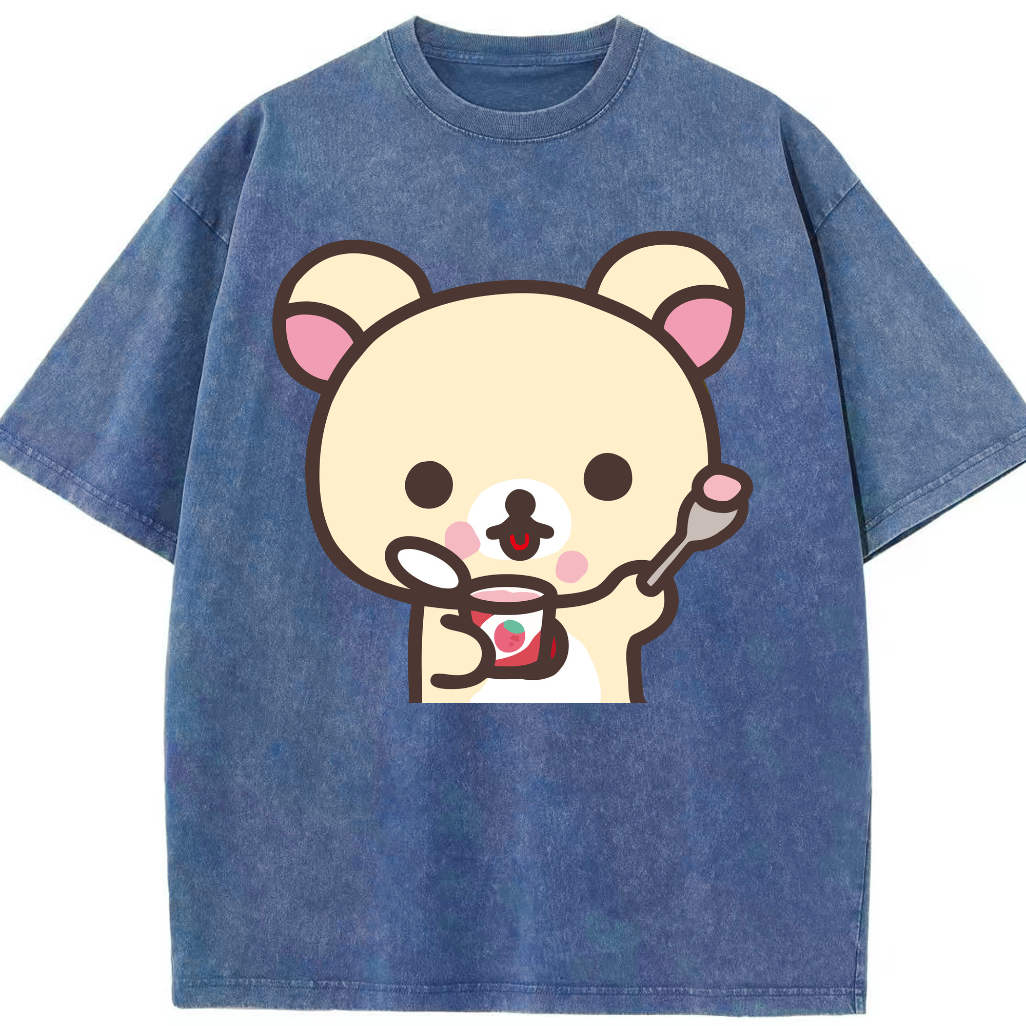 （画像用） リラックマ リラックマ キイロイトリ Rilakkuma Korilakkuma Kiiroitori 綿100% ヴィンテージ風 半袖Tシャツ（フロントプリント）
