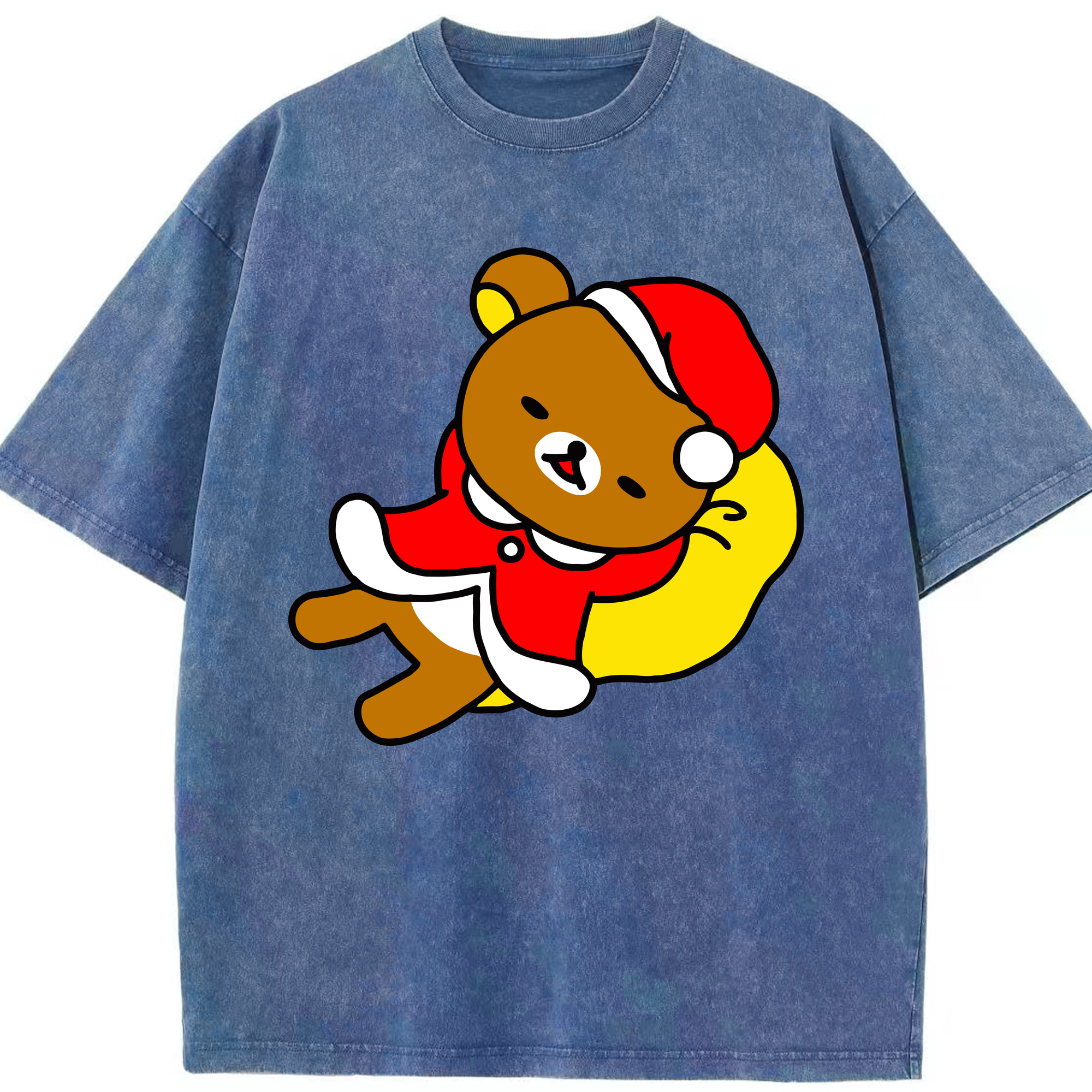 （画像用） リラックマ リラックマ キイロイトリ Rilakkuma Korilakkuma Kiiroitori 綿100% ヴィンテージ風 半袖Tシャツ（フロントプリント）