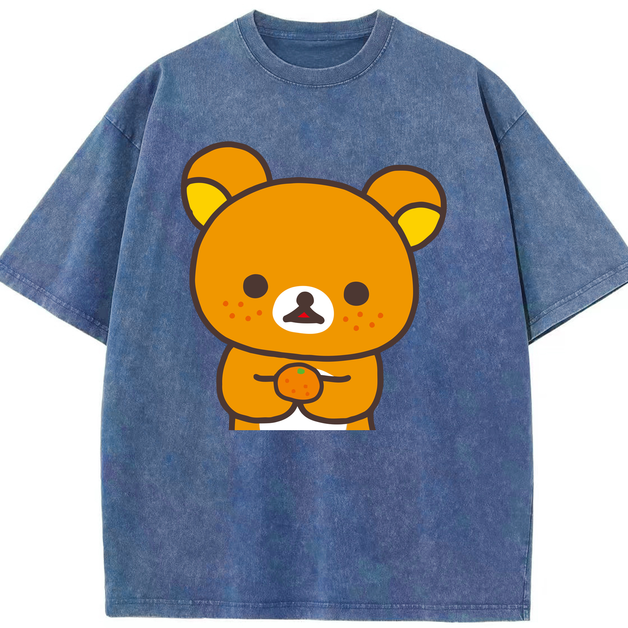 （画像用） リラックマ リラックマ キイロイトリ Rilakkuma Korilakkuma Kiiroitori 綿100% ヴィンテージ風 半袖Tシャツ（フロントプリント）