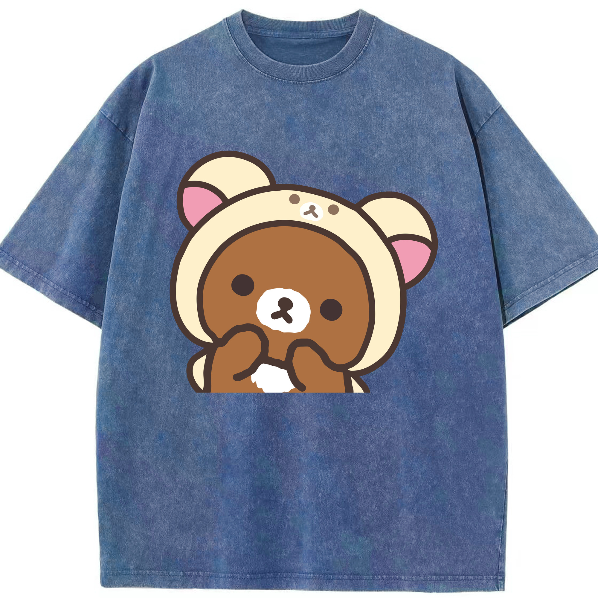 （画像用） リラックマ リラックマ キイロイトリ Rilakkuma Korilakkuma Kiiroitori 綿100% ヴィンテージ風 半袖Tシャツ（フロントプリント）
