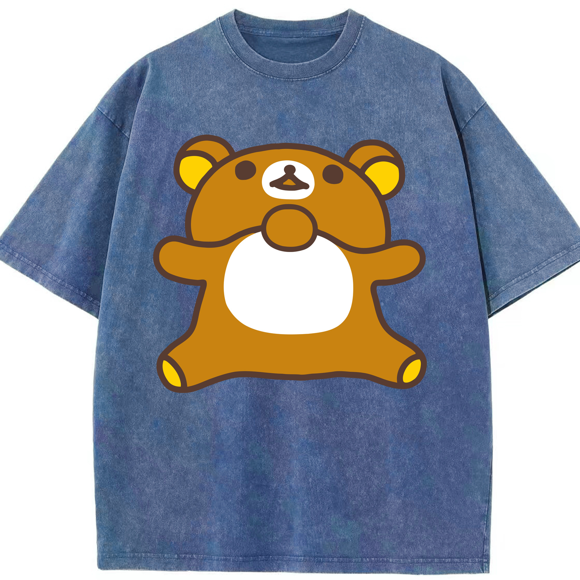 （画像用） リラックマ リラックマ キイロイトリ Rilakkuma Korilakkuma Kiiroitori 綿100% ヴィンテージ風 半袖Tシャツ（フロントプリント）