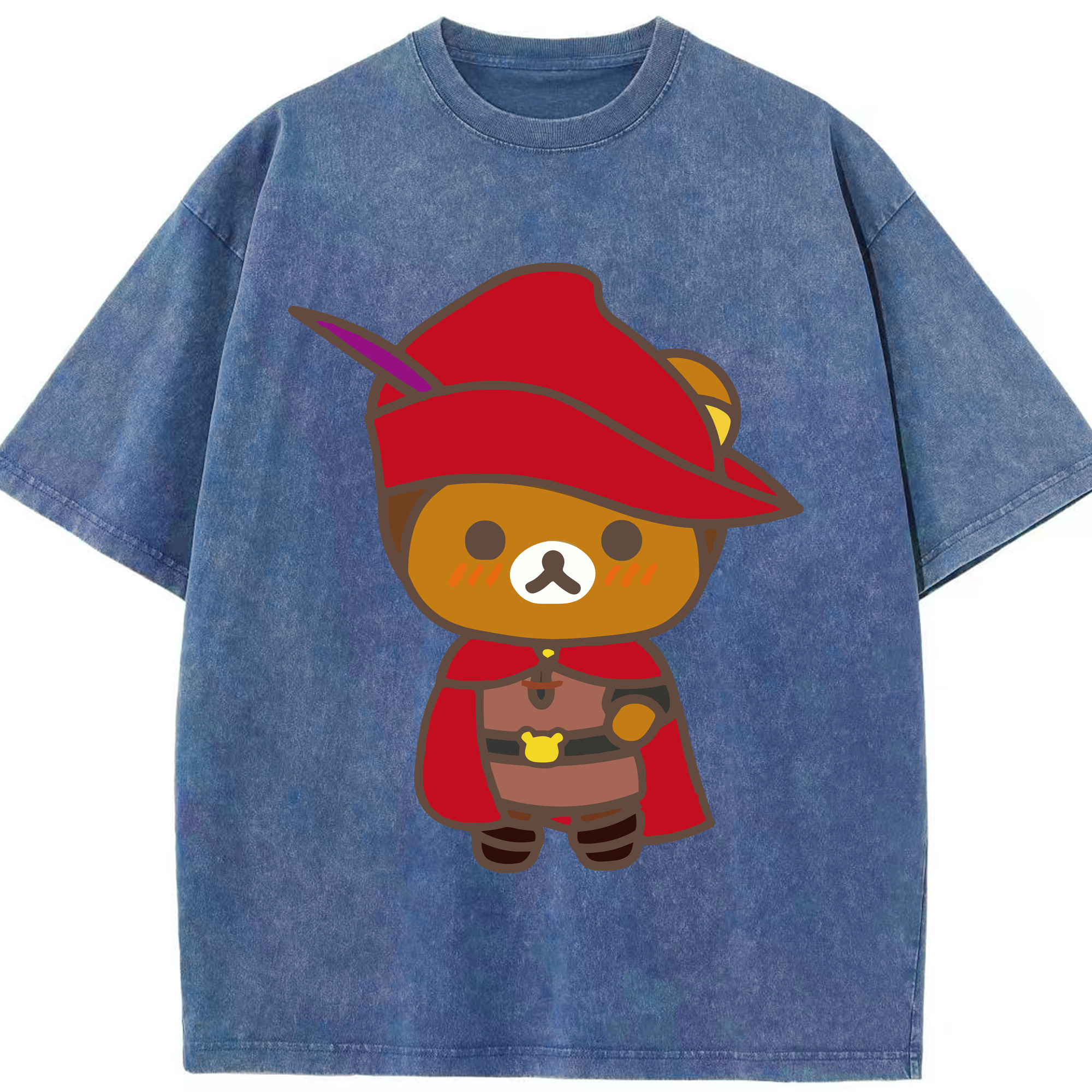 （画像用） リラックマ リラックマ キイロイトリ Rilakkuma Korilakkuma Kiiroitori 綿100% ヴィンテージ風 半袖Tシャツ（フロントプリント）