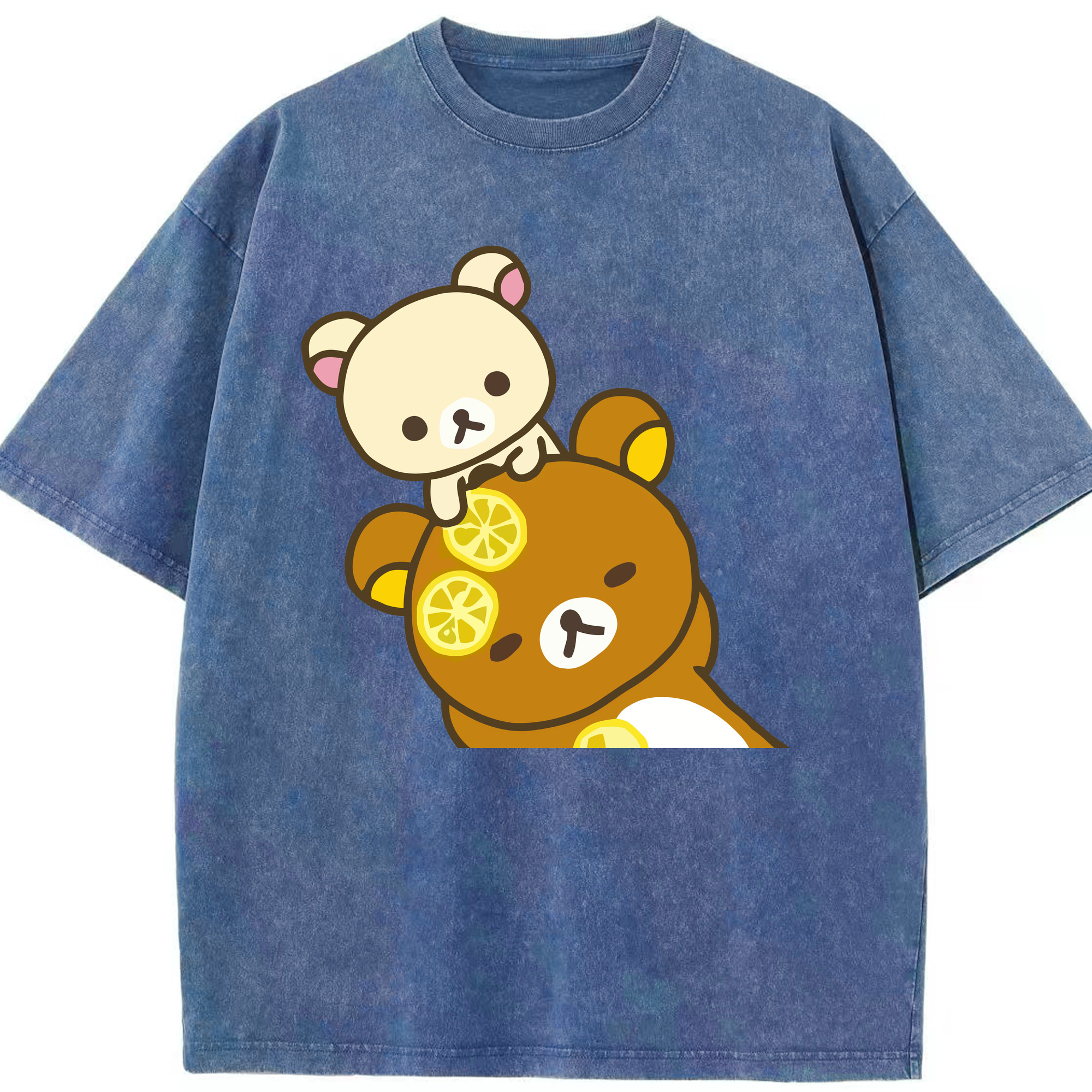（画像用） リラックマ リラックマ キイロイトリ Rilakkuma Korilakkuma Kiiroitori 綿100% ヴィンテージ風 半袖Tシャツ（フロントプリント）