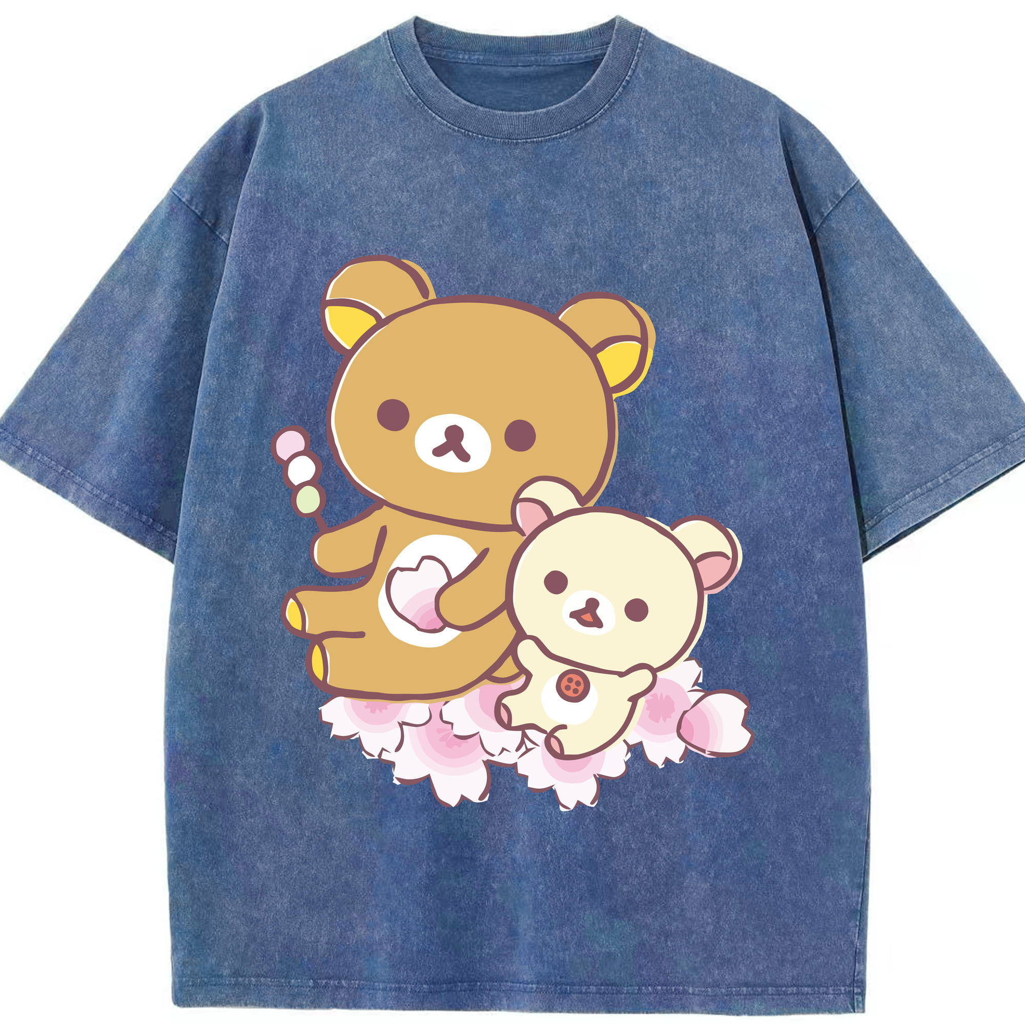 （画像用） リラックマ リラックマ キイロイトリ Rilakkuma Korilakkuma Kiiroitori 綿100% ヴィンテージ風 半袖Tシャツ（フロントプリント）