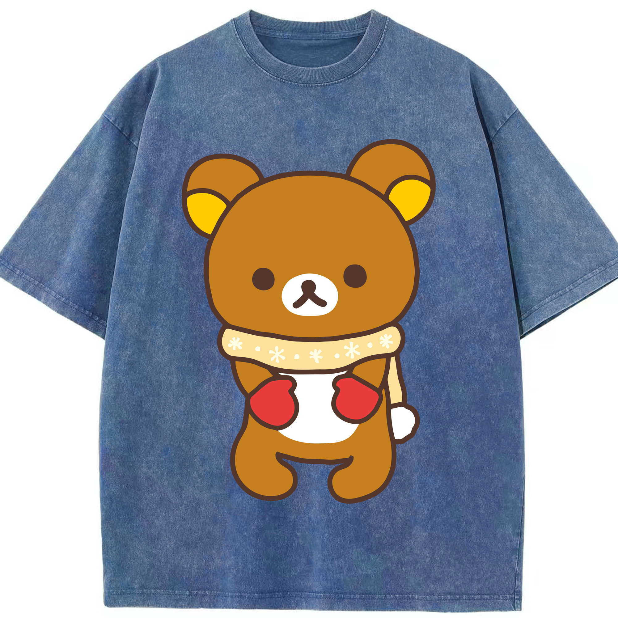 （画像用） リラックマ リラックマ キイロイトリ Rilakkuma Korilakkuma Kiiroitori 綿100% ヴィンテージ風 半袖Tシャツ（フロントプリント）