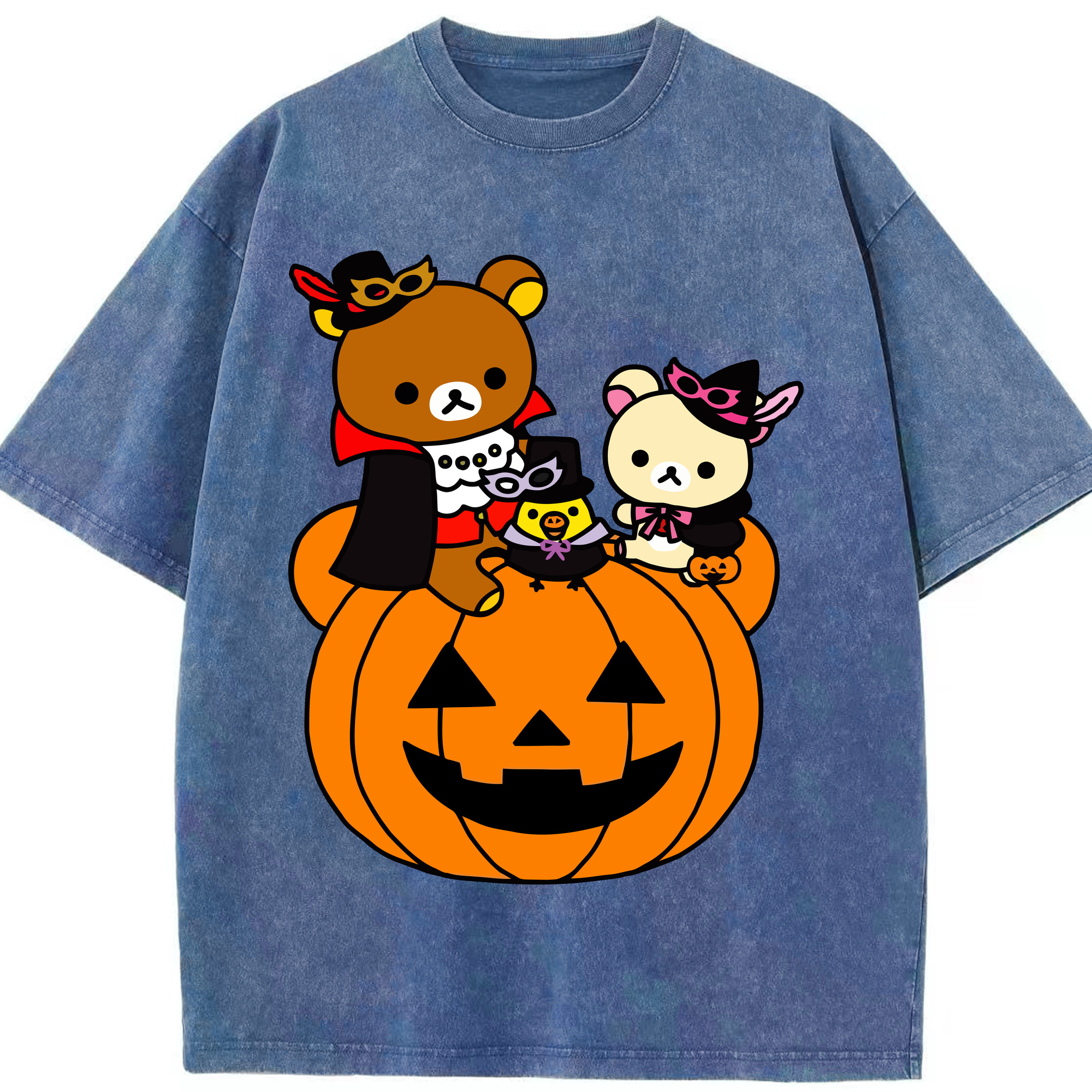 （画像用） リラックマ リラックマ キイロイトリ Rilakkuma Korilakkuma Kiiroitori 綿100% ヴィンテージ風 半袖Tシャツ（フロントプリント）