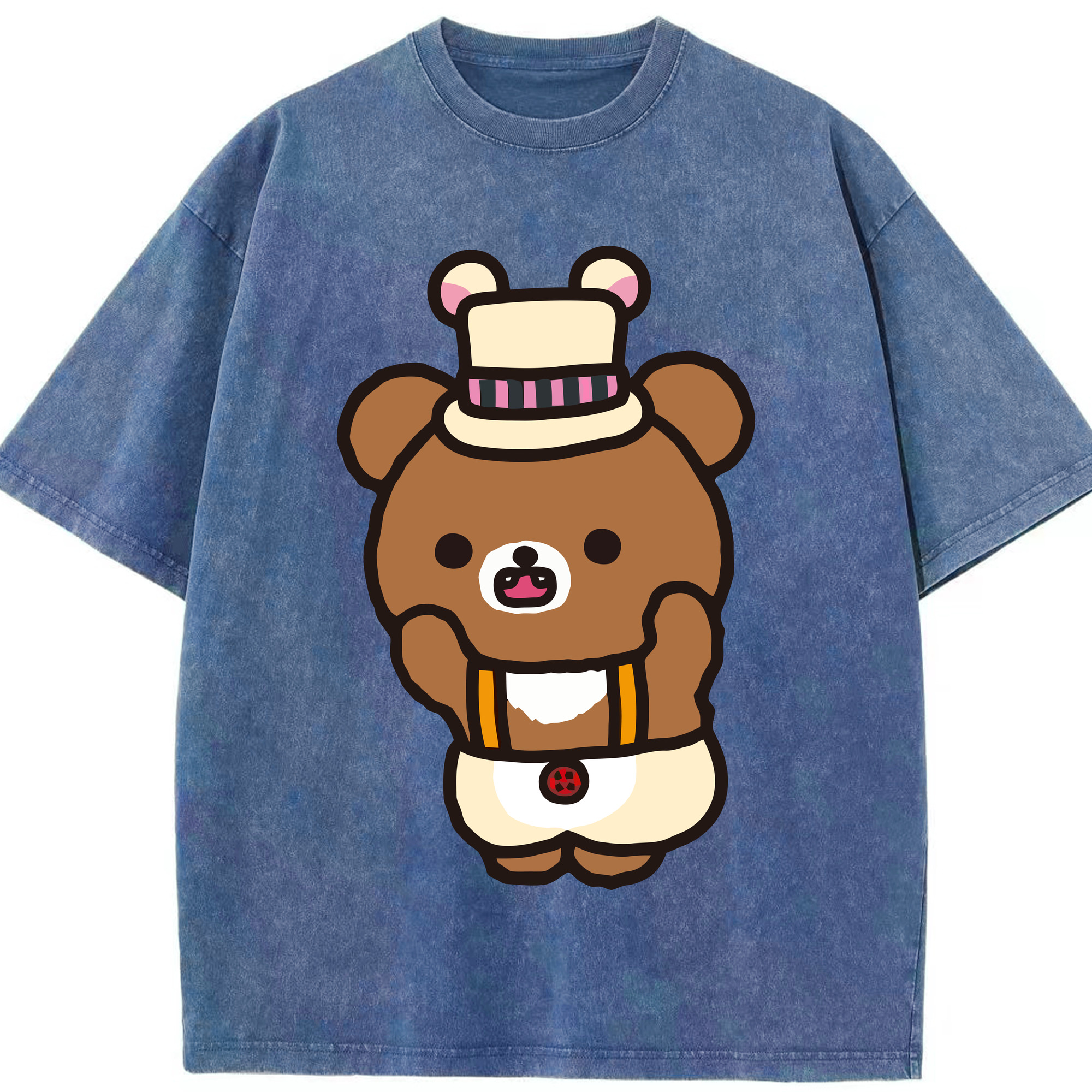 （画像用） リラックマ リラックマ キイロイトリ Rilakkuma Korilakkuma Kiiroitori 綿100% ヴィンテージ風 半袖Tシャツ（フロントプリント）
