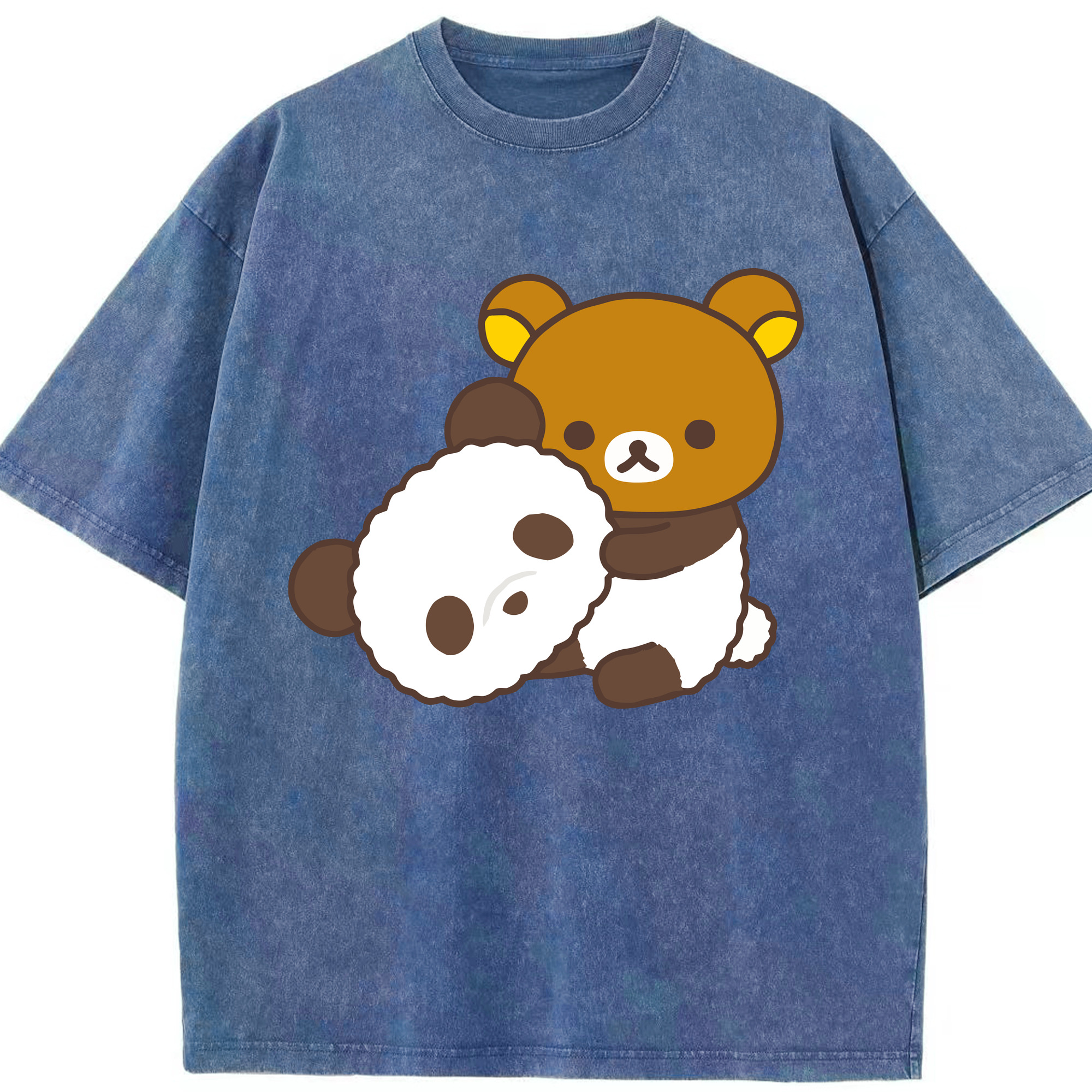 （画像用） リラックマ リラックマ キイロイトリ Rilakkuma Korilakkuma Kiiroitori 綿100% ヴィンテージ風 半袖Tシャツ（フロントプリント）