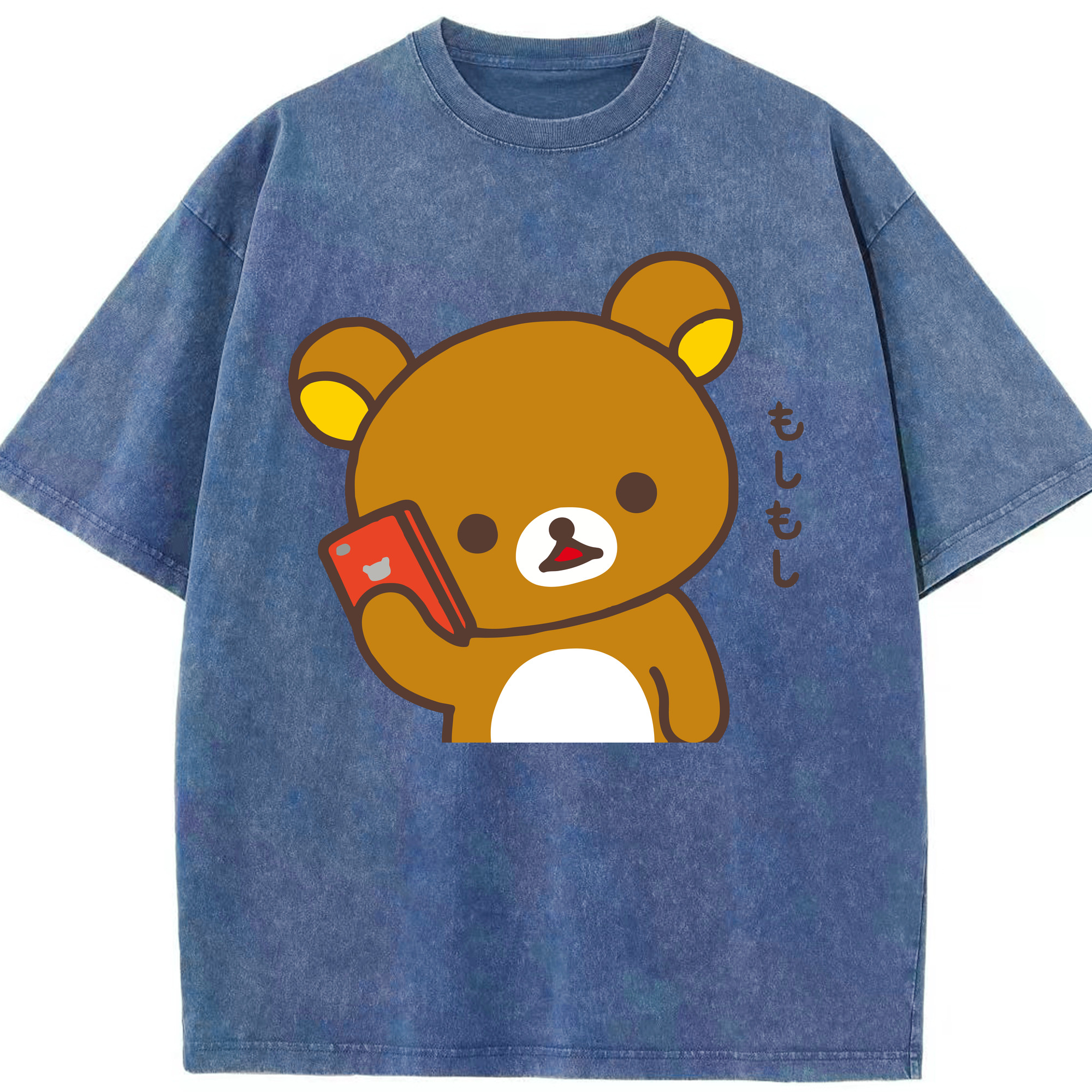（画像用） リラックマ リラックマ キイロイトリ Rilakkuma Korilakkuma Kiiroitori 綿100% ヴィンテージ風 半袖Tシャツ（フロントプリント）