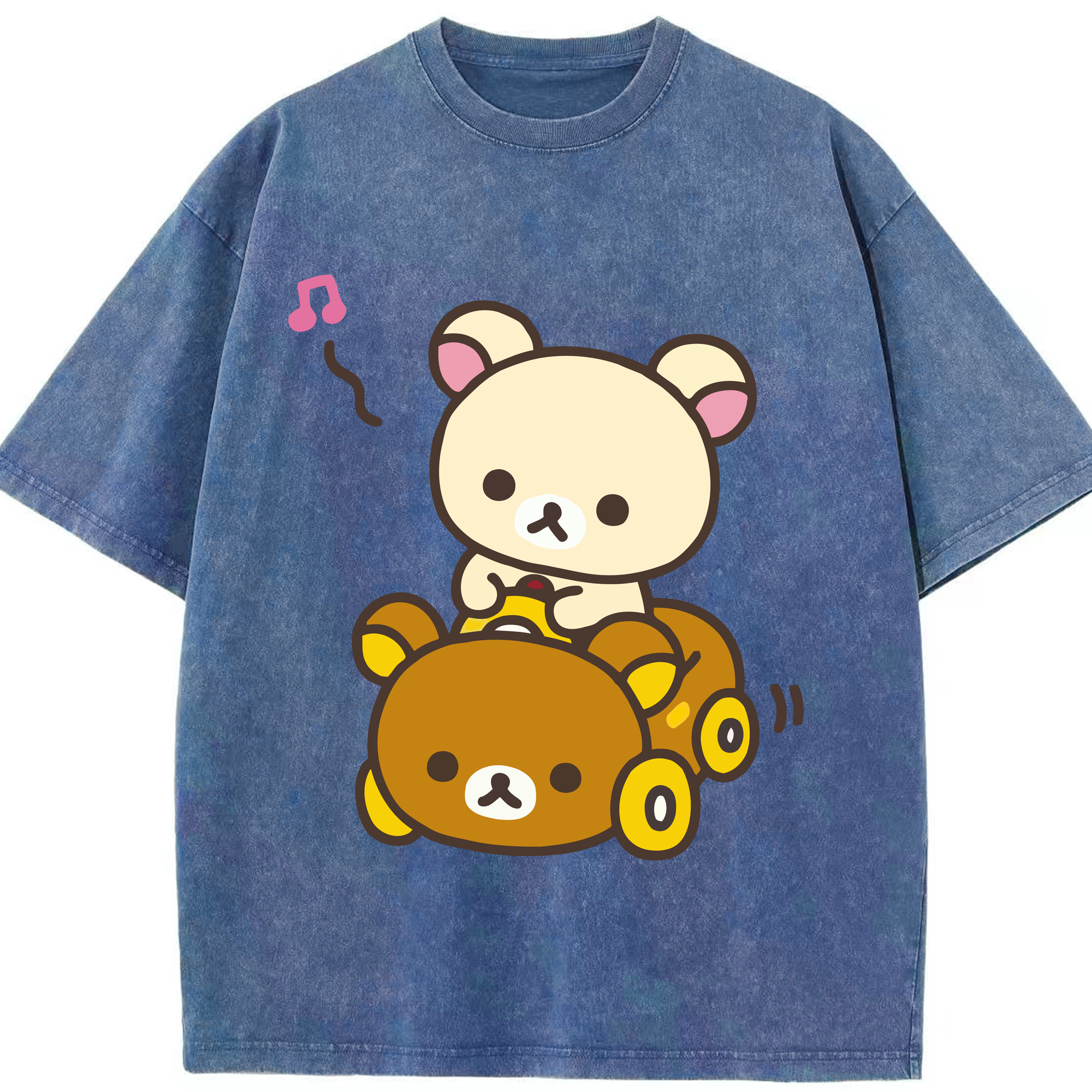 （画像用） リラックマ リラックマ キイロイトリ Rilakkuma Korilakkuma Kiiroitori 綿100% ヴィンテージ風 半袖Tシャツ（フロントプリント）