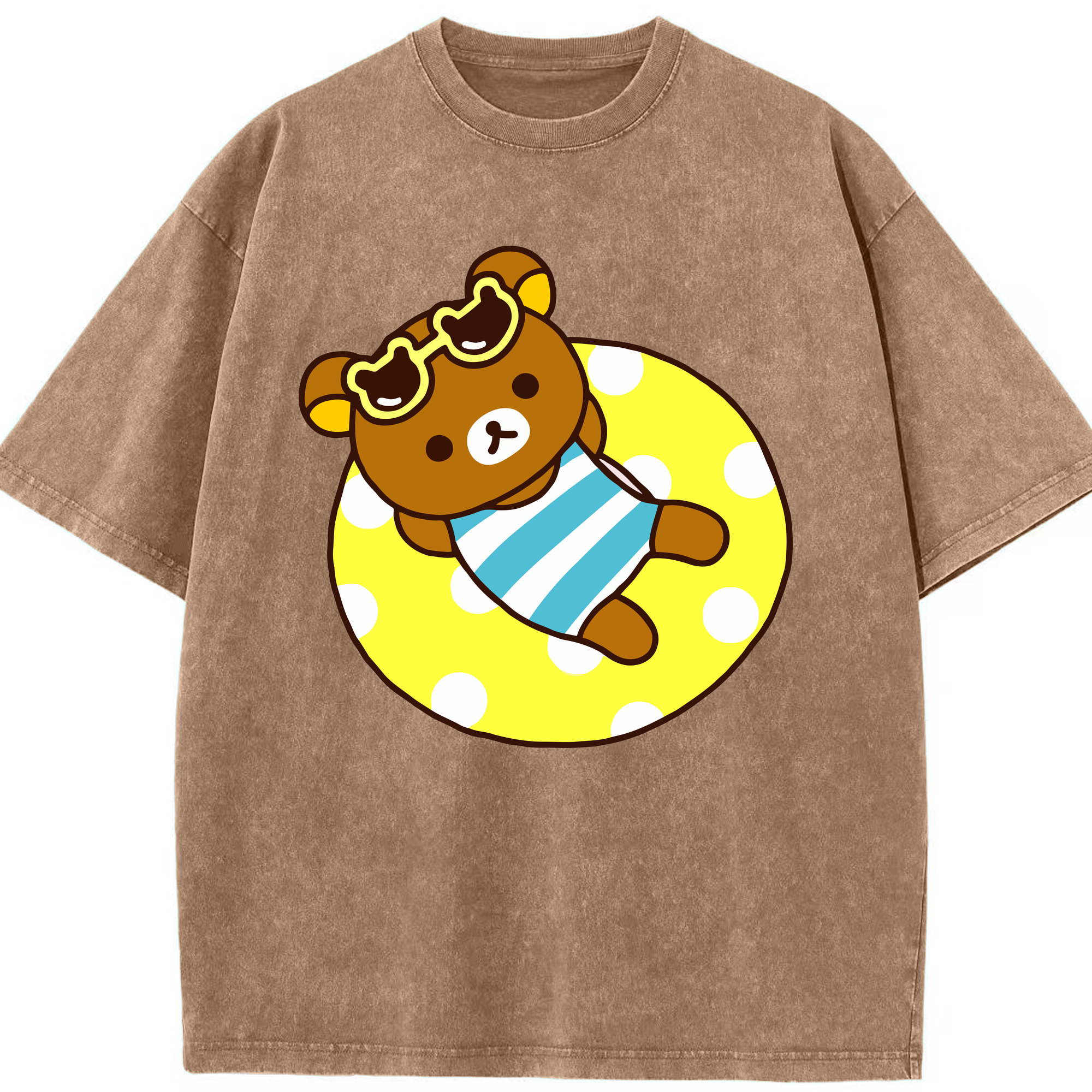 （画像用） リラックマ リラックマ キイロイトリ Rilakkuma Korilakkuma Kiiroitori 綿100% ヴィンテージ風 半袖Tシャツ（フロントプリント）