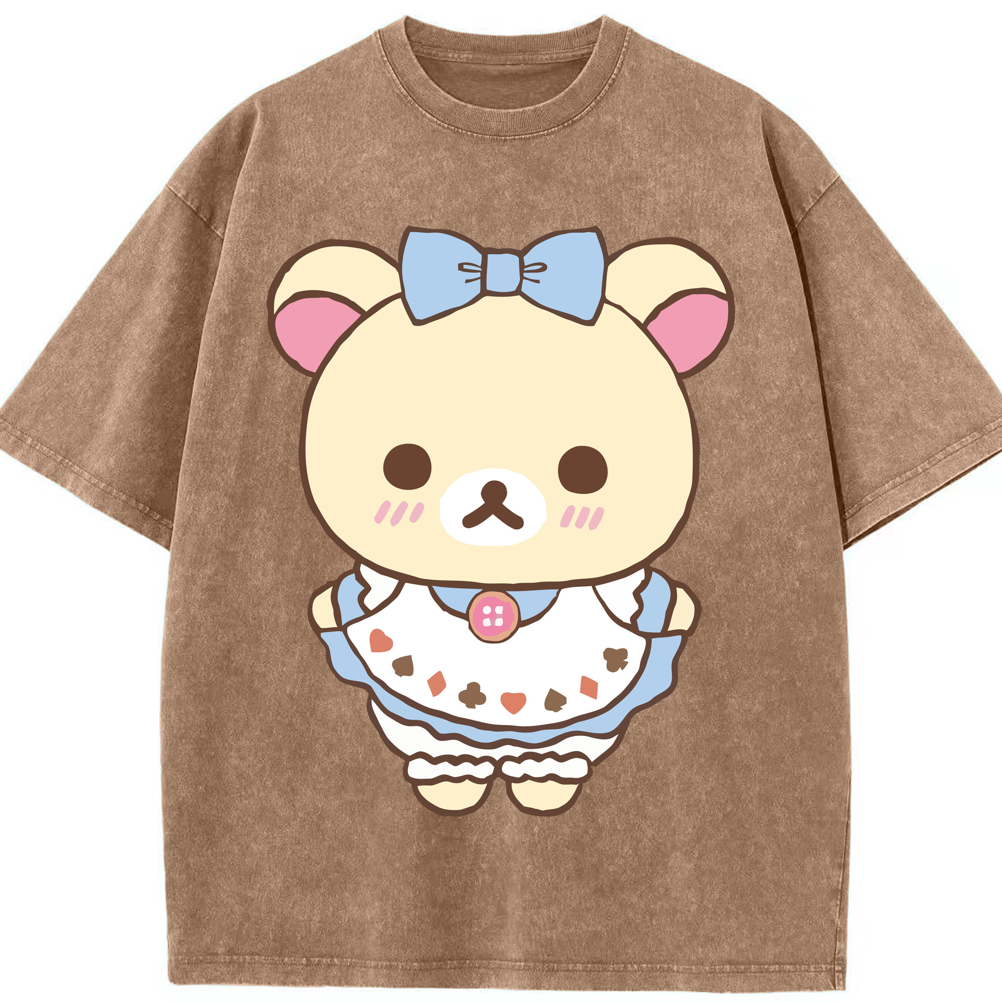 （画像用） リラックマ リラックマ キイロイトリ Rilakkuma Korilakkuma Kiiroitori 綿100% ヴィンテージ風 半袖Tシャツ（フロントプリント）