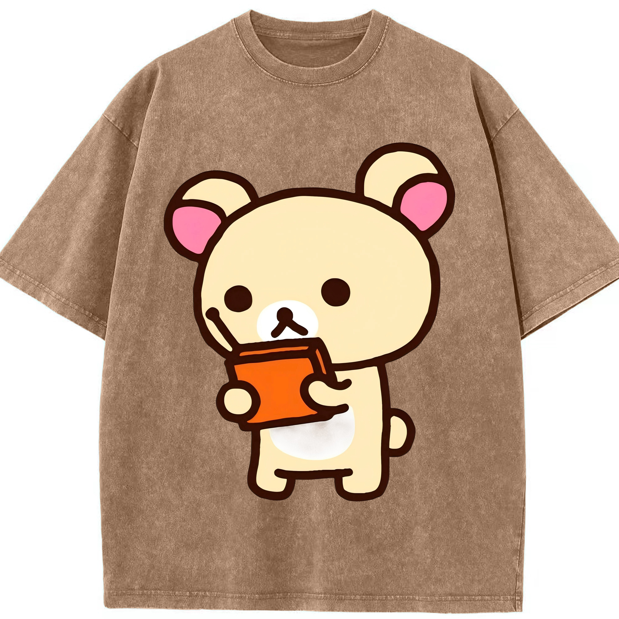 （画像用） リラックマ リラックマ キイロイトリ Rilakkuma Korilakkuma Kiiroitori 綿100% ヴィンテージ風 半袖Tシャツ（フロントプリント）