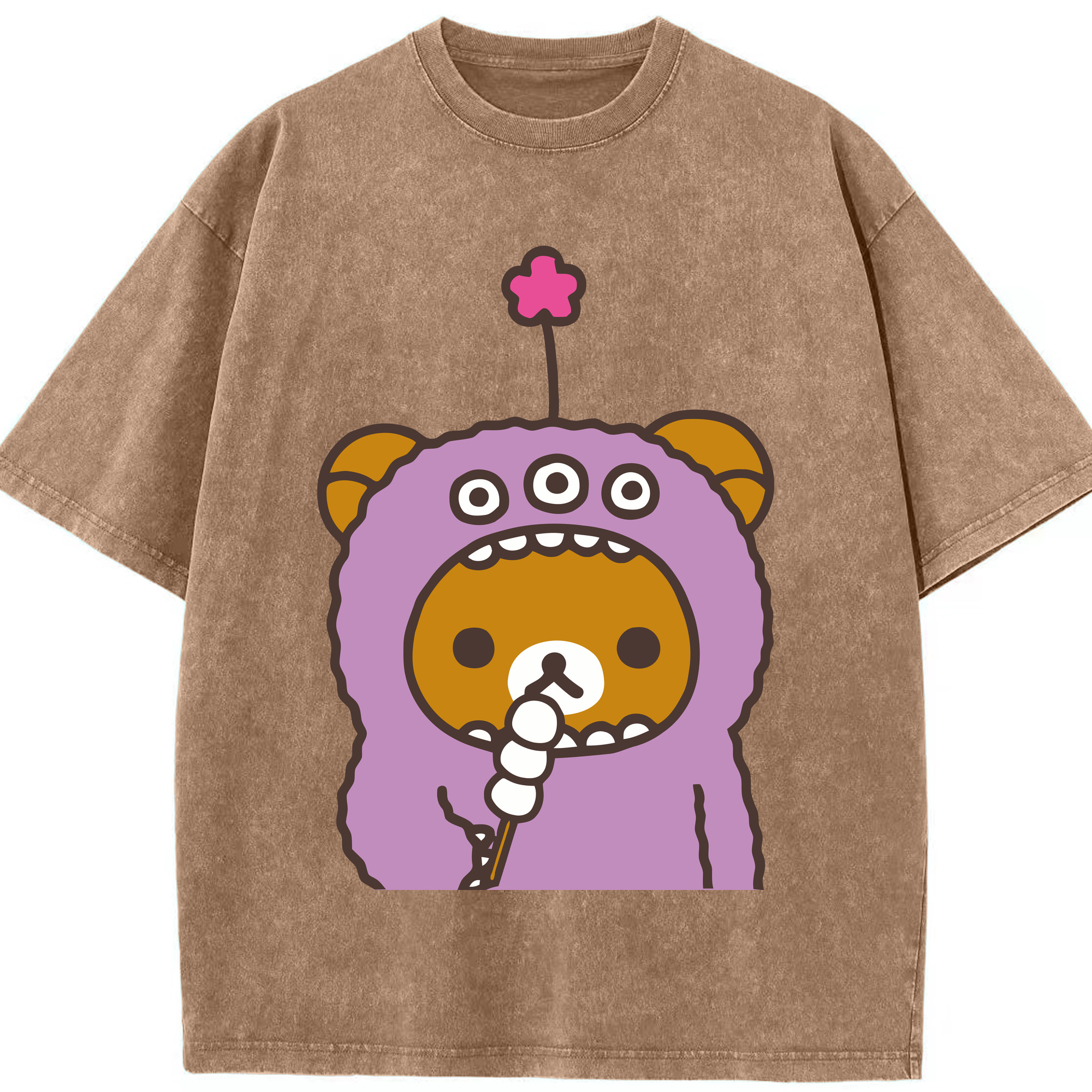（画像用） リラックマ リラックマ キイロイトリ Rilakkuma Korilakkuma Kiiroitori 綿100% ヴィンテージ風 半袖Tシャツ（フロントプリント）