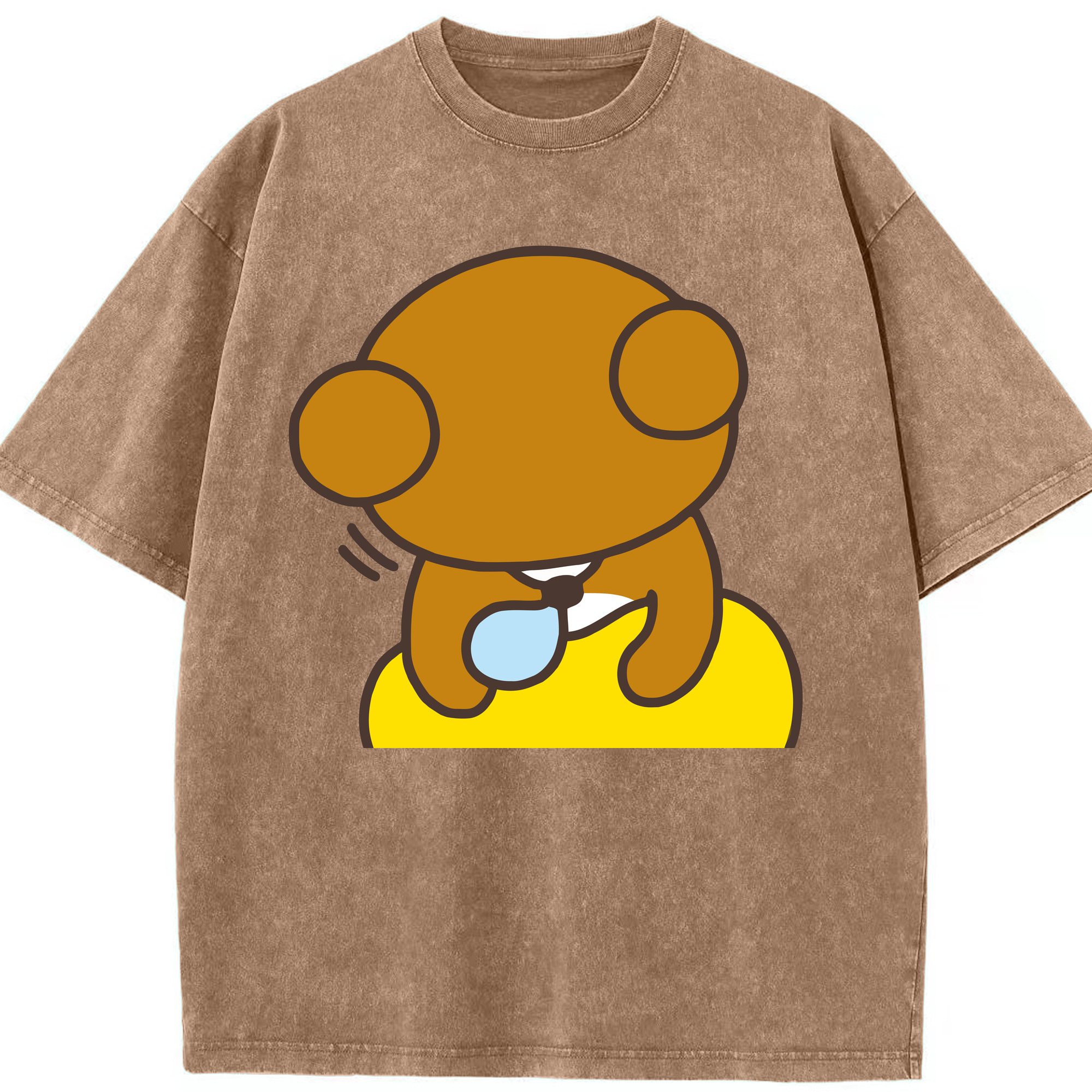 （画像用） リラックマ リラックマ キイロイトリ Rilakkuma Korilakkuma Kiiroitori 綿100% ヴィンテージ風 半袖Tシャツ（フロントプリント）