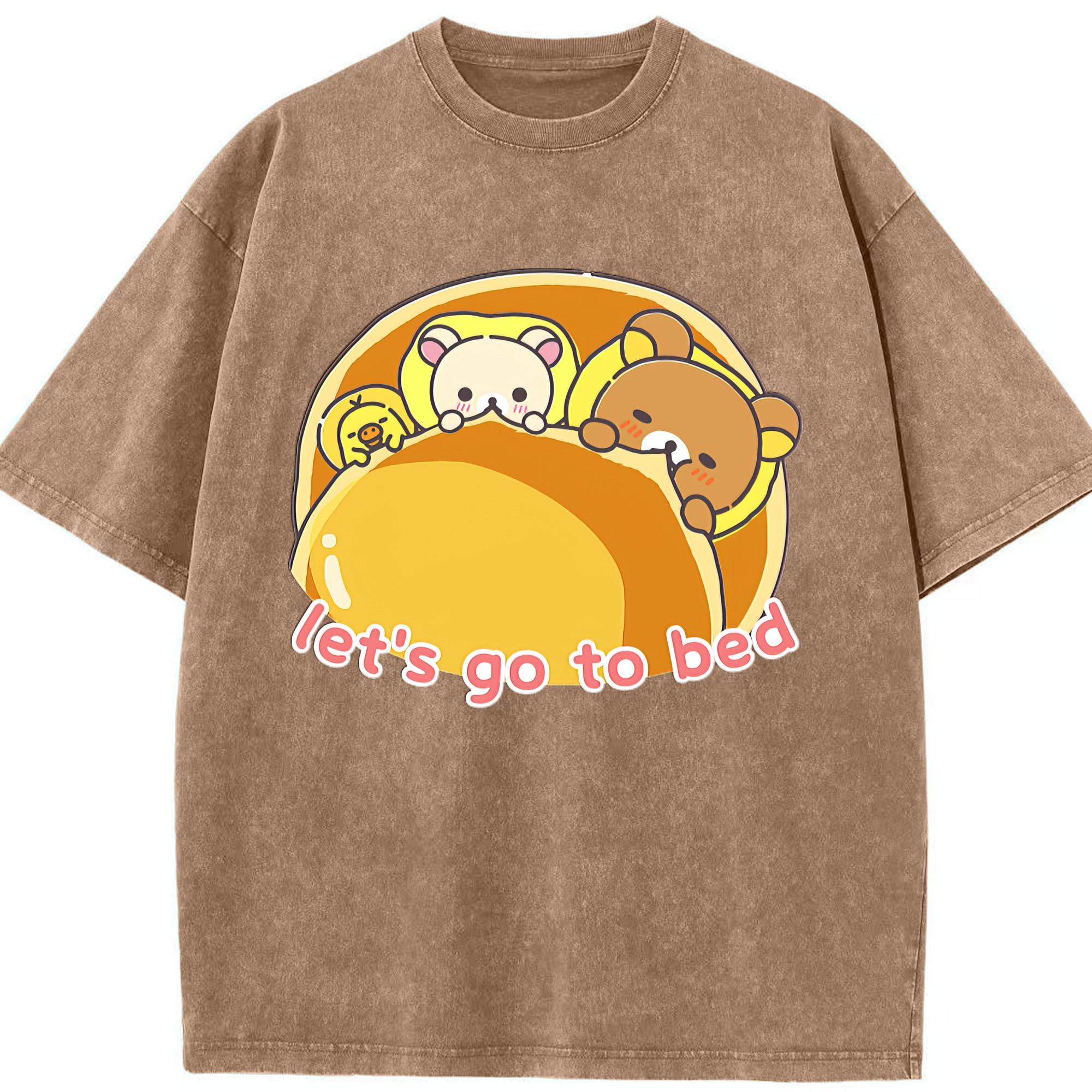 （画像用） リラックマ リラックマ キイロイトリ Rilakkuma Korilakkuma Kiiroitori 綿100% ヴィンテージ風 半袖Tシャツ（フロントプリント）