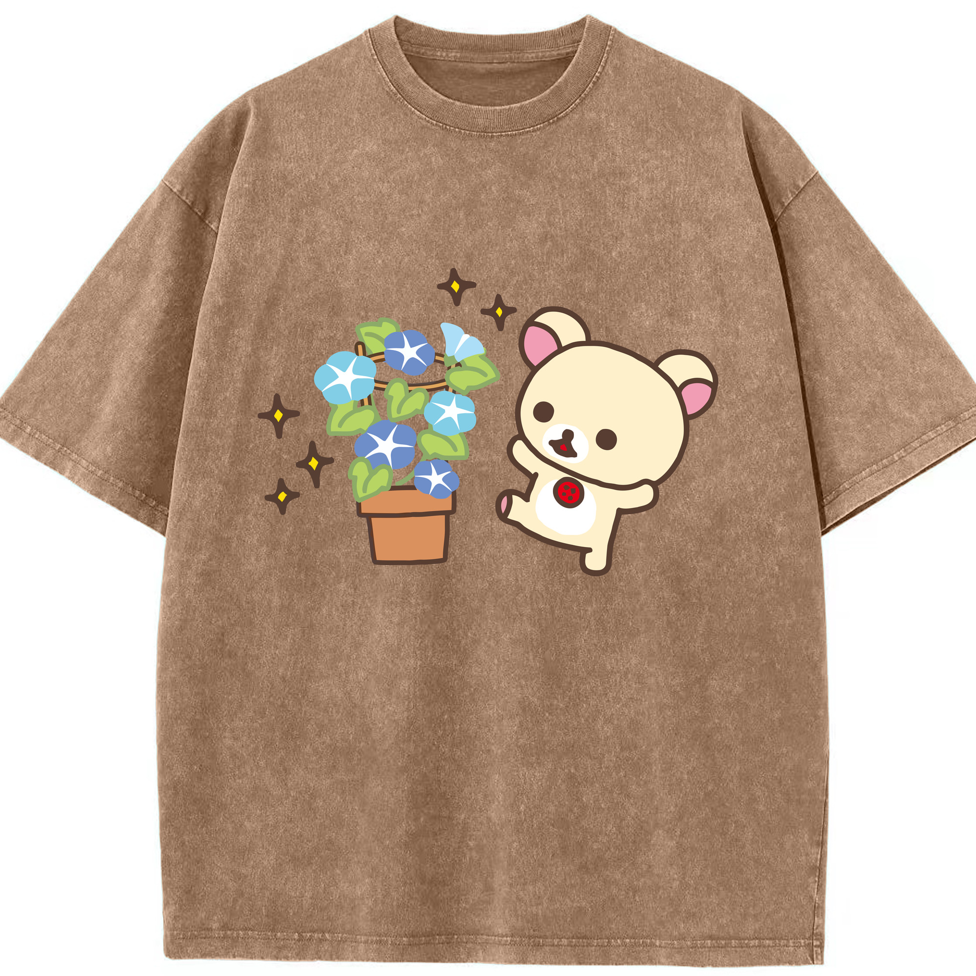 （画像用） リラックマ リラックマ キイロイトリ Rilakkuma Korilakkuma Kiiroitori 綿100% ヴィンテージ風 半袖Tシャツ（フロントプリント）