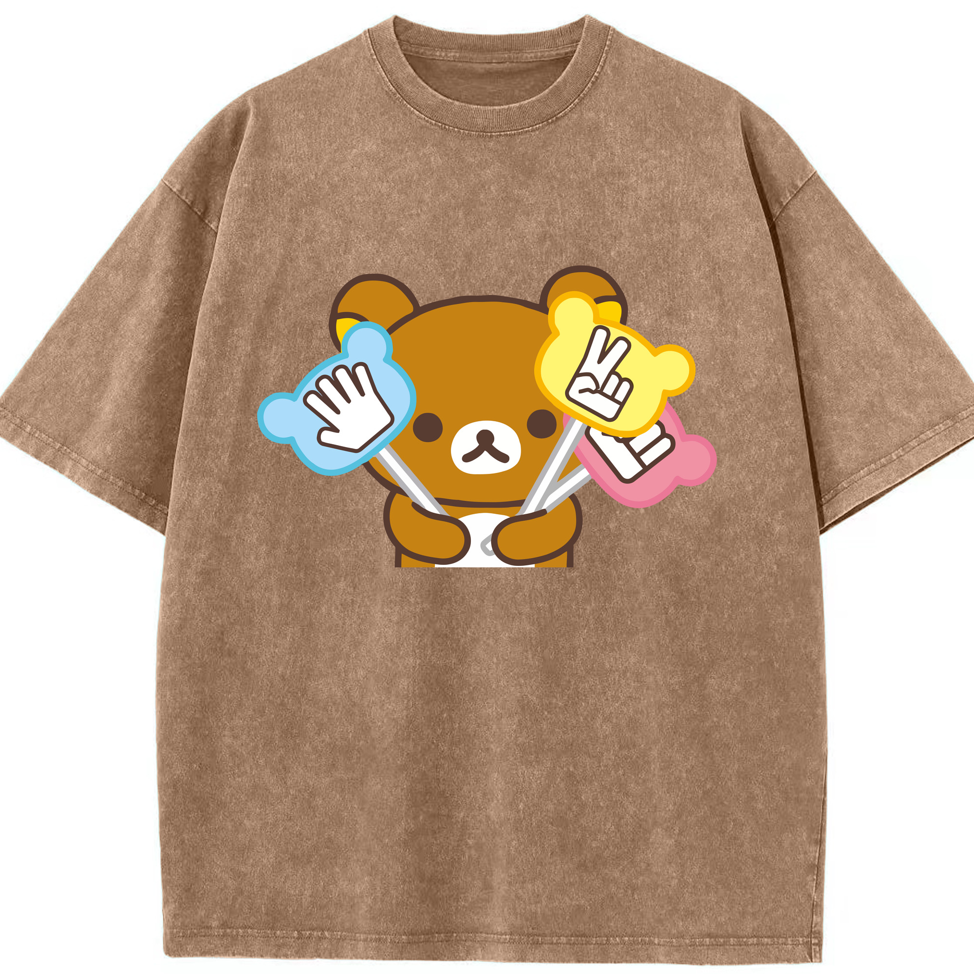 （画像用） リラックマ リラックマ キイロイトリ Rilakkuma Korilakkuma Kiiroitori 綿100% ヴィンテージ風 半袖Tシャツ（フロントプリント）