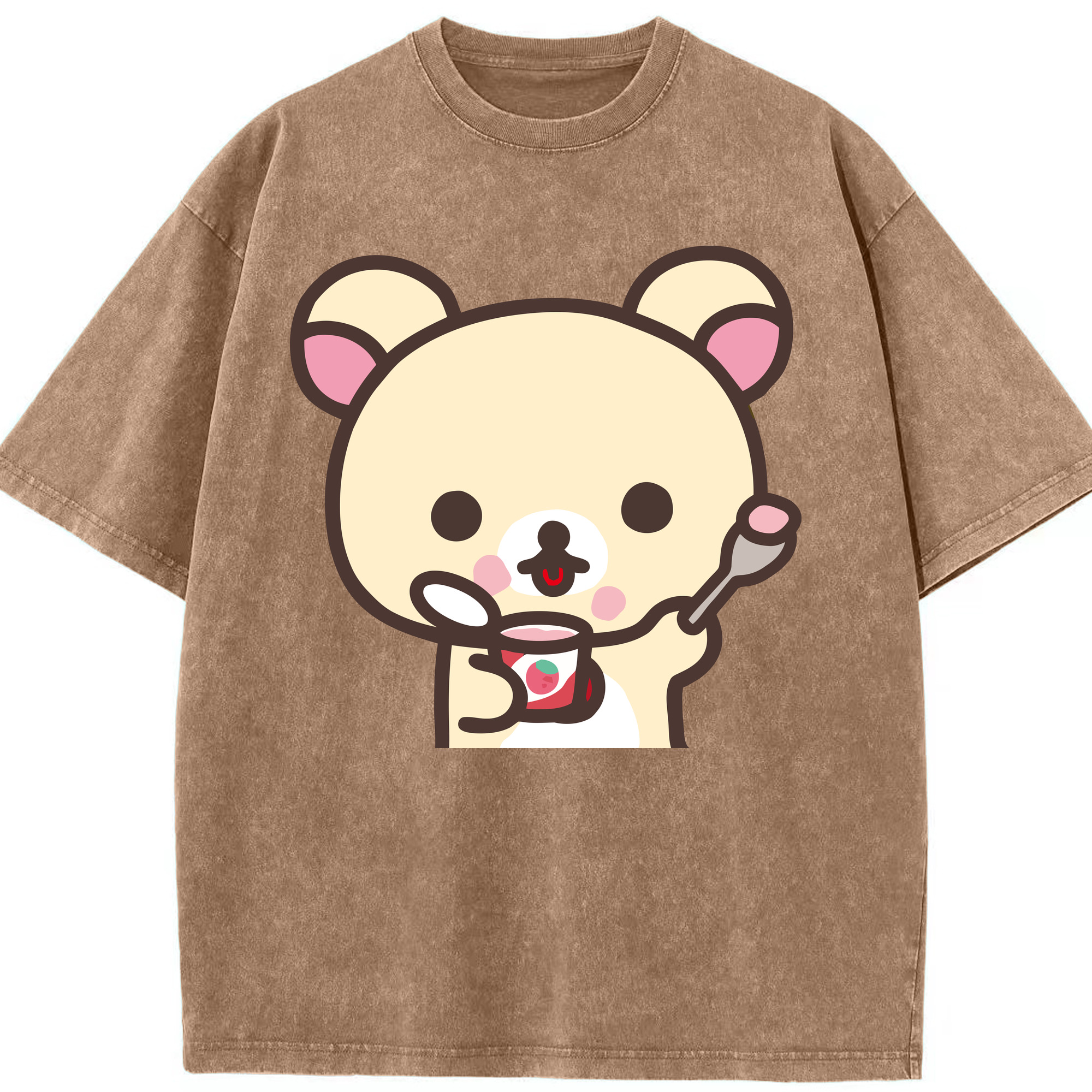 （画像用） リラックマ リラックマ キイロイトリ Rilakkuma Korilakkuma Kiiroitori 綿100% ヴィンテージ風 半袖Tシャツ（フロントプリント）