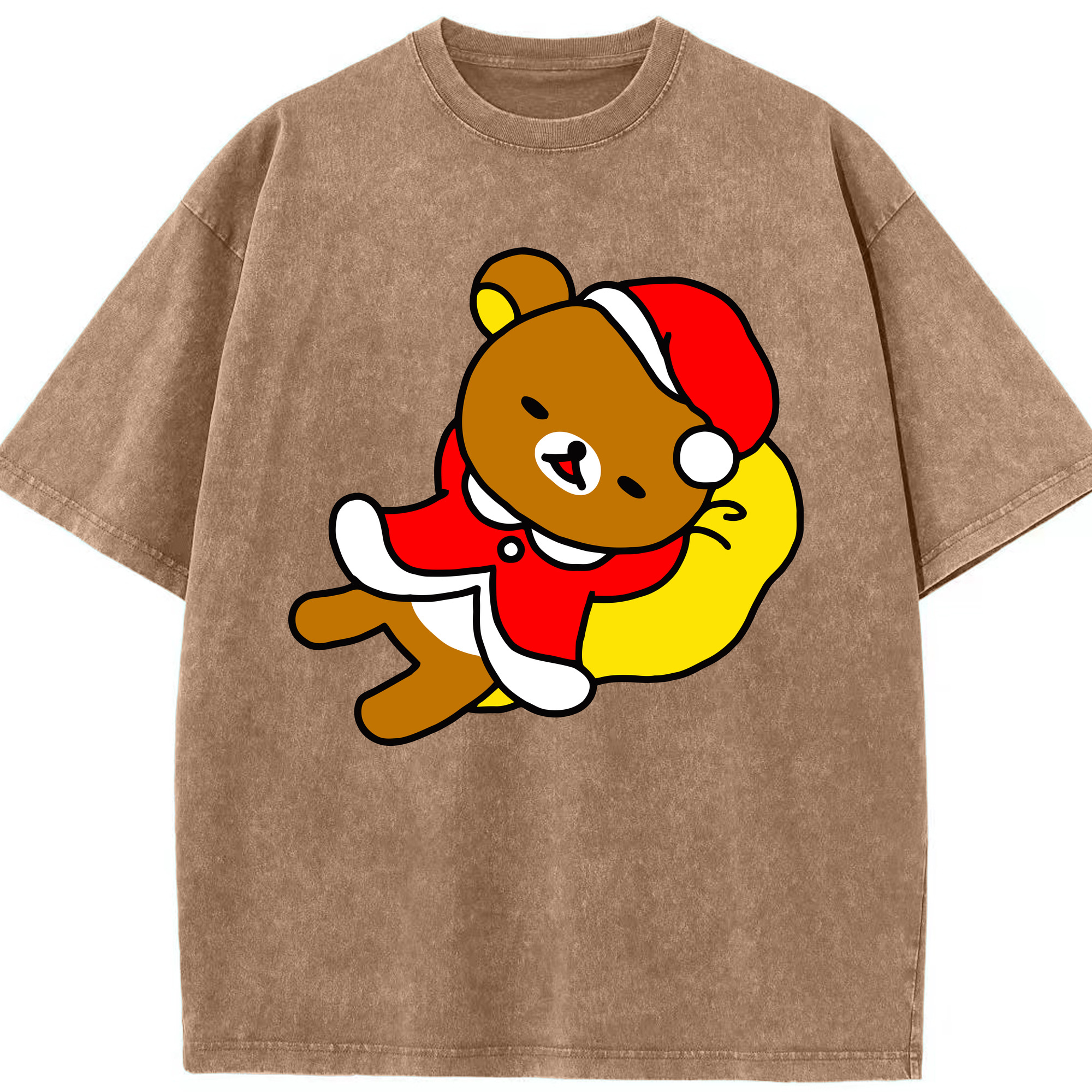 （画像用） リラックマ リラックマ キイロイトリ Rilakkuma Korilakkuma Kiiroitori 綿100% ヴィンテージ風 半袖Tシャツ（フロントプリント）