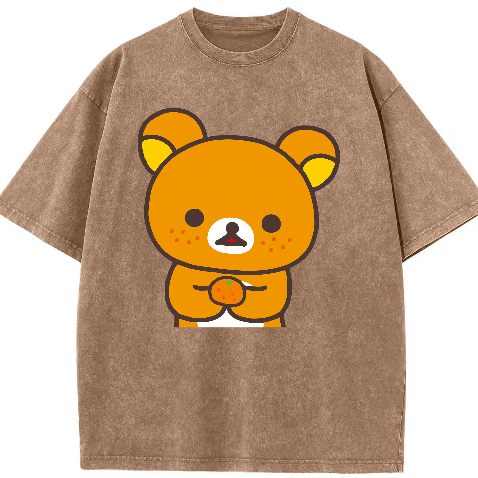 （画像用） リラックマ リラックマ キイロイトリ Rilakkuma Korilakkuma Kiiroitori 綿100% ヴィンテージ風 半袖Tシャツ（フロントプリント）