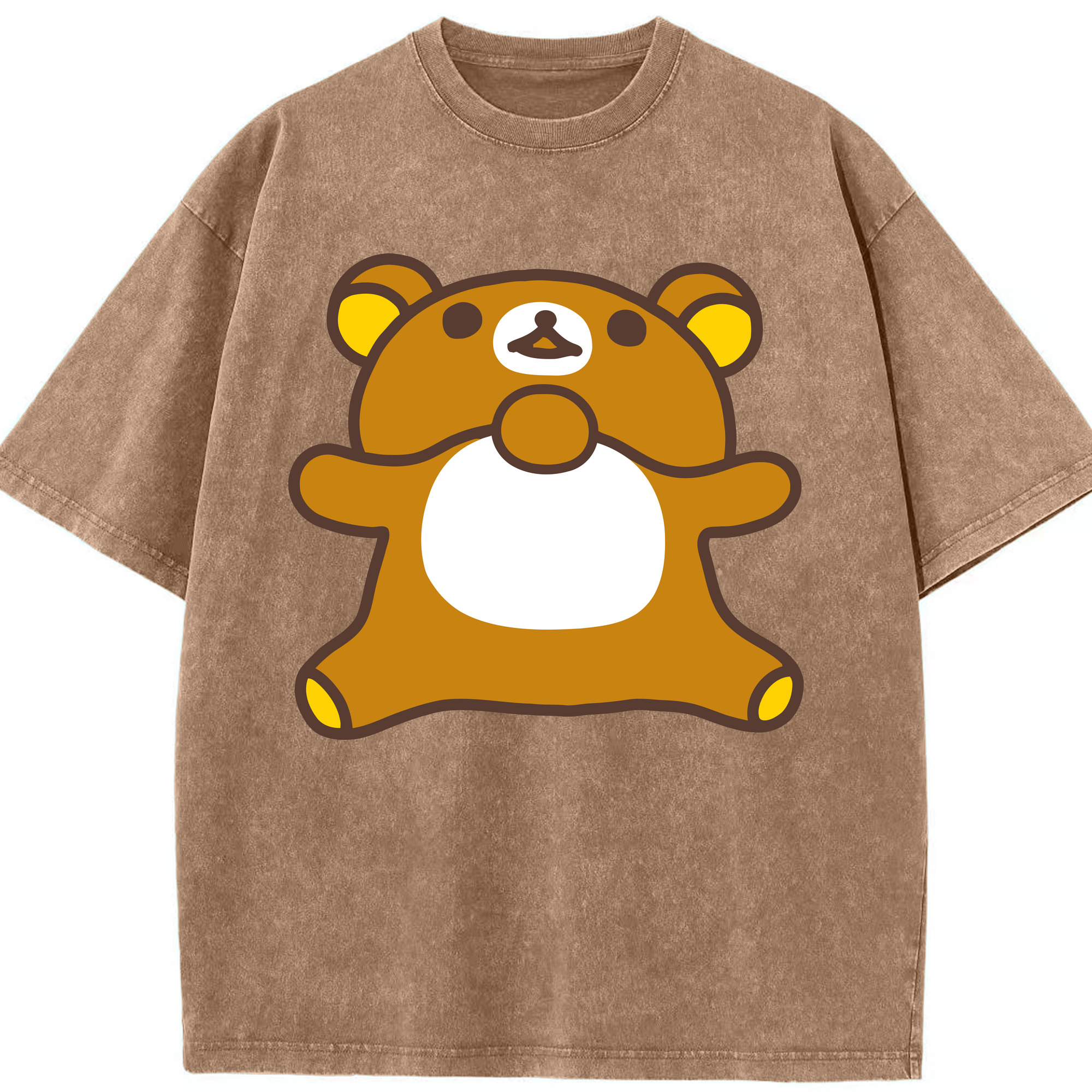 （画像用） リラックマ リラックマ キイロイトリ Rilakkuma Korilakkuma Kiiroitori 綿100% ヴィンテージ風 半袖Tシャツ（フロントプリント）