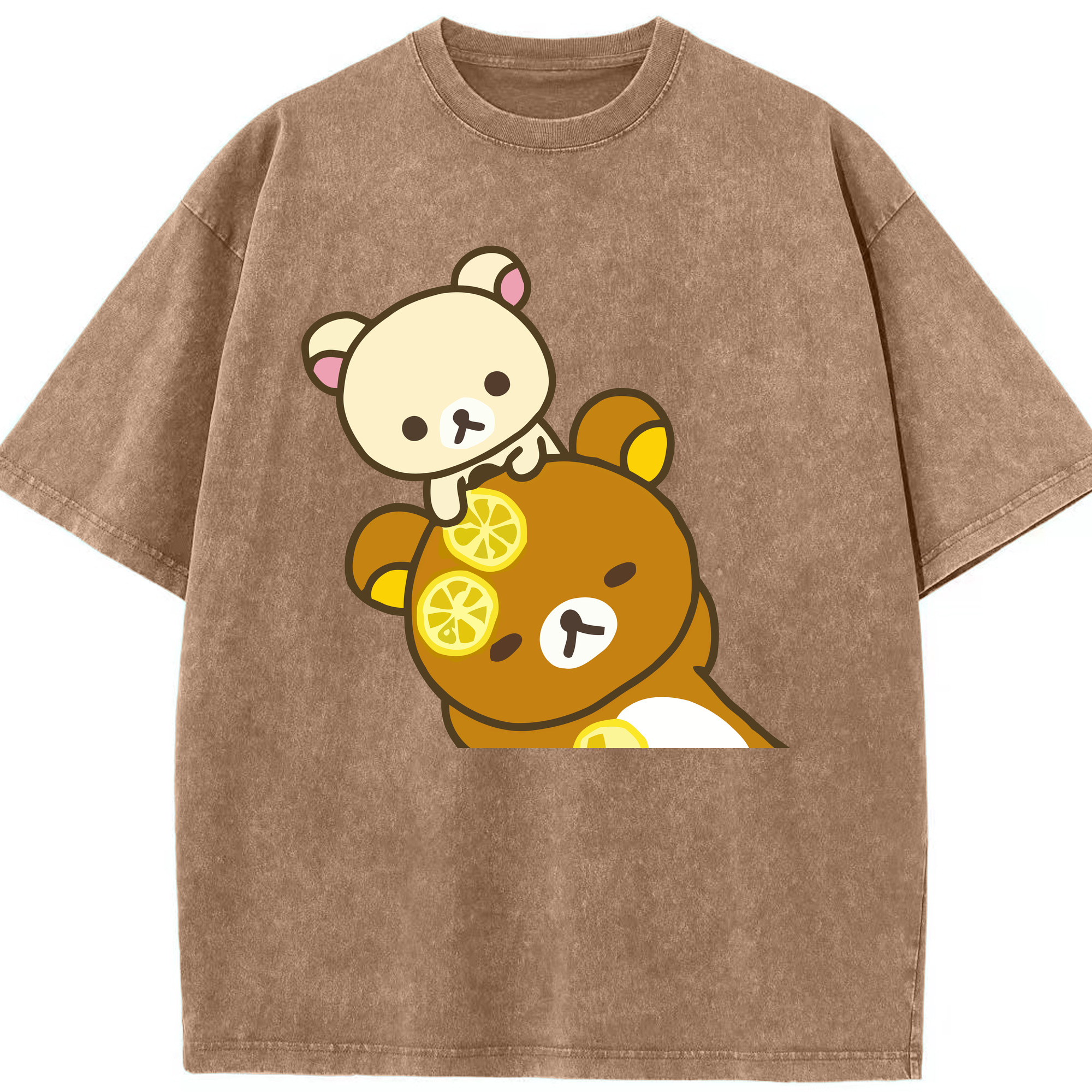 （画像用） リラックマ リラックマ キイロイトリ Rilakkuma Korilakkuma Kiiroitori 綿100% ヴィンテージ風 半袖Tシャツ（フロントプリント）