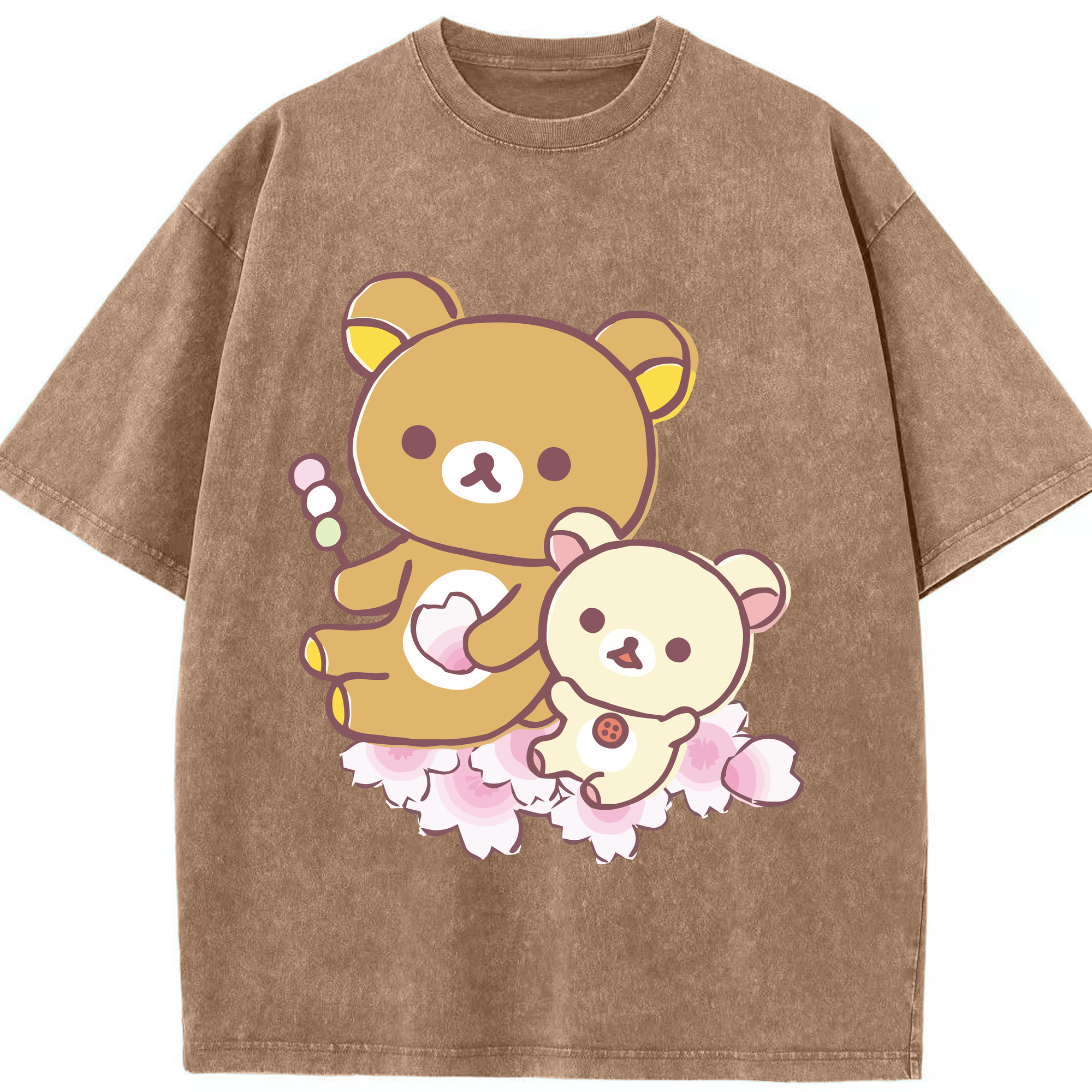 （画像用） リラックマ リラックマ キイロイトリ Rilakkuma Korilakkuma Kiiroitori 綿100% ヴィンテージ風 半袖Tシャツ（フロントプリント）