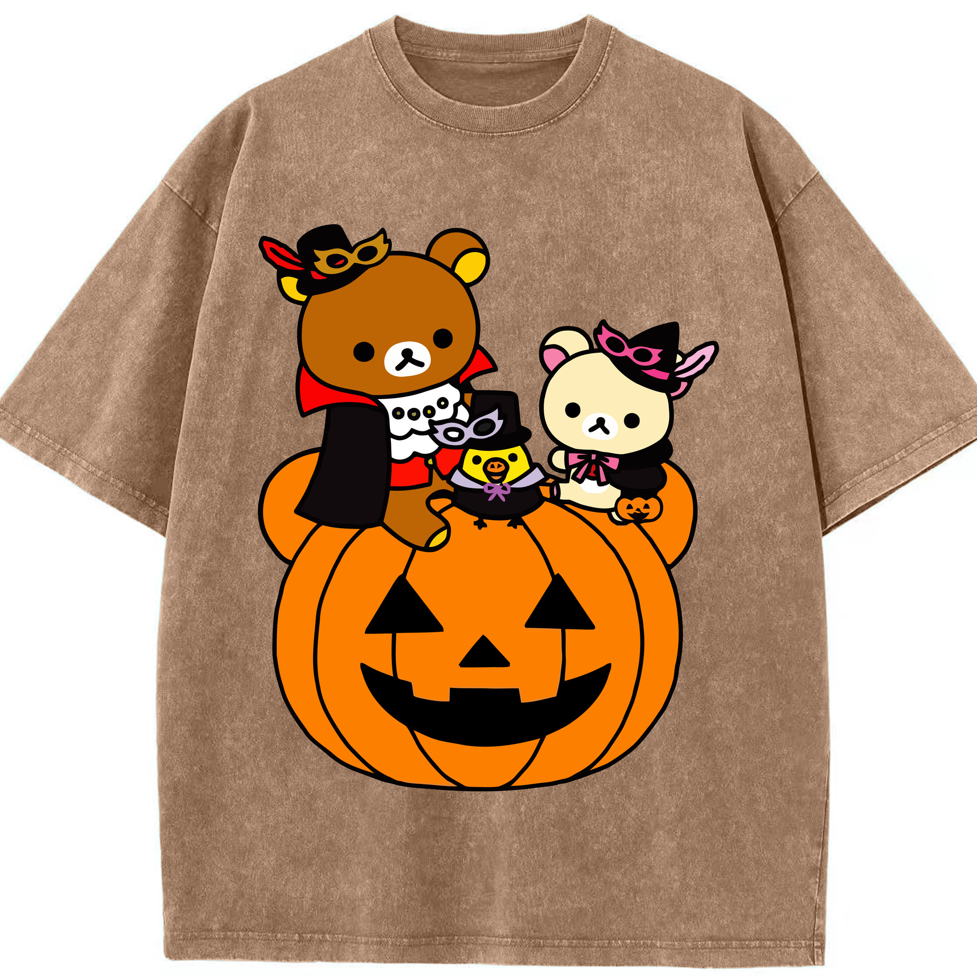 （画像用） リラックマ リラックマ キイロイトリ Rilakkuma Korilakkuma Kiiroitori 綿100% ヴィンテージ風 半袖Tシャツ（フロントプリント）