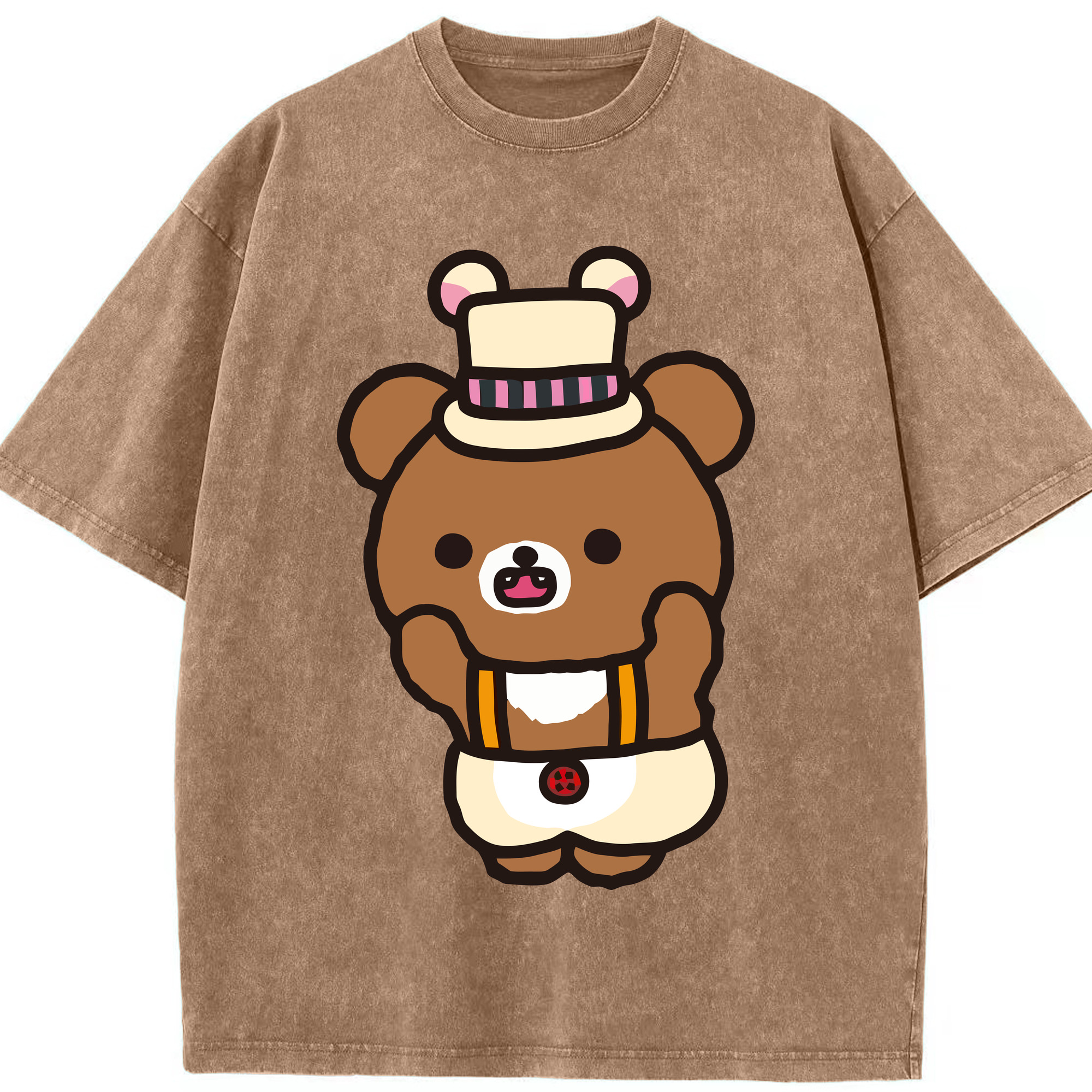（画像用） リラックマ リラックマ キイロイトリ Rilakkuma Korilakkuma Kiiroitori 綿100% ヴィンテージ風 半袖Tシャツ（フロントプリント）
