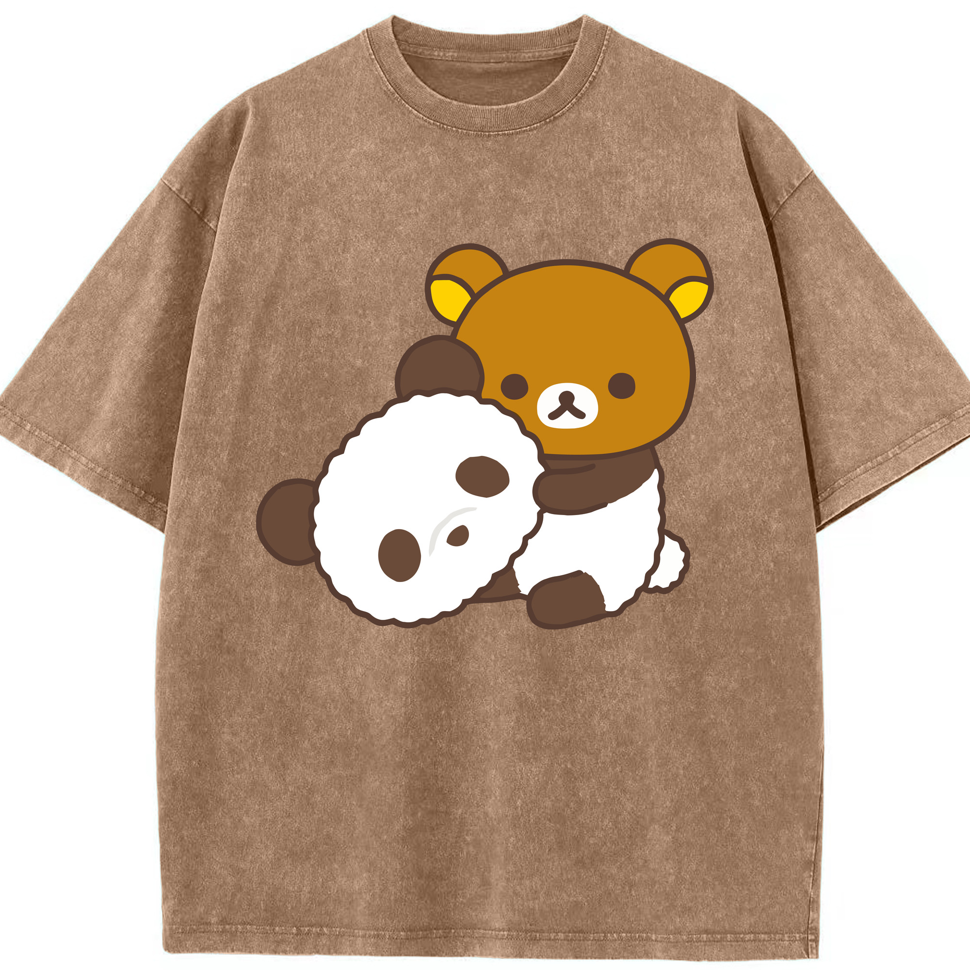 （画像用） リラックマ リラックマ キイロイトリ Rilakkuma Korilakkuma Kiiroitori 綿100% ヴィンテージ風 半袖Tシャツ（フロントプリント）
