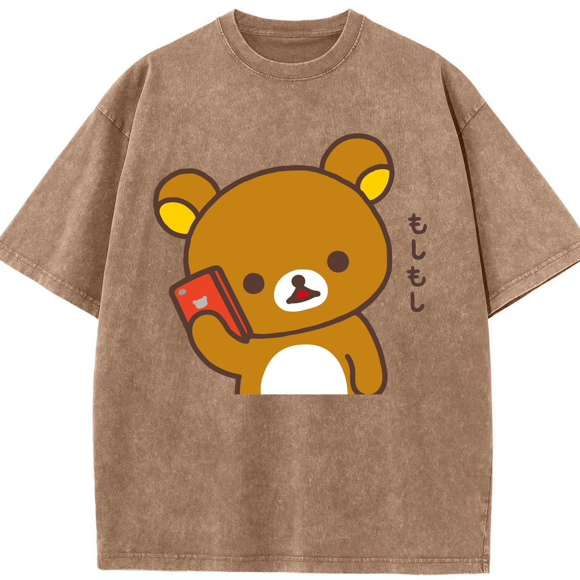 （画像用） リラックマ リラックマ キイロイトリ Rilakkuma Korilakkuma Kiiroitori 綿100% ヴィンテージ風 半袖Tシャツ（フロントプリント）