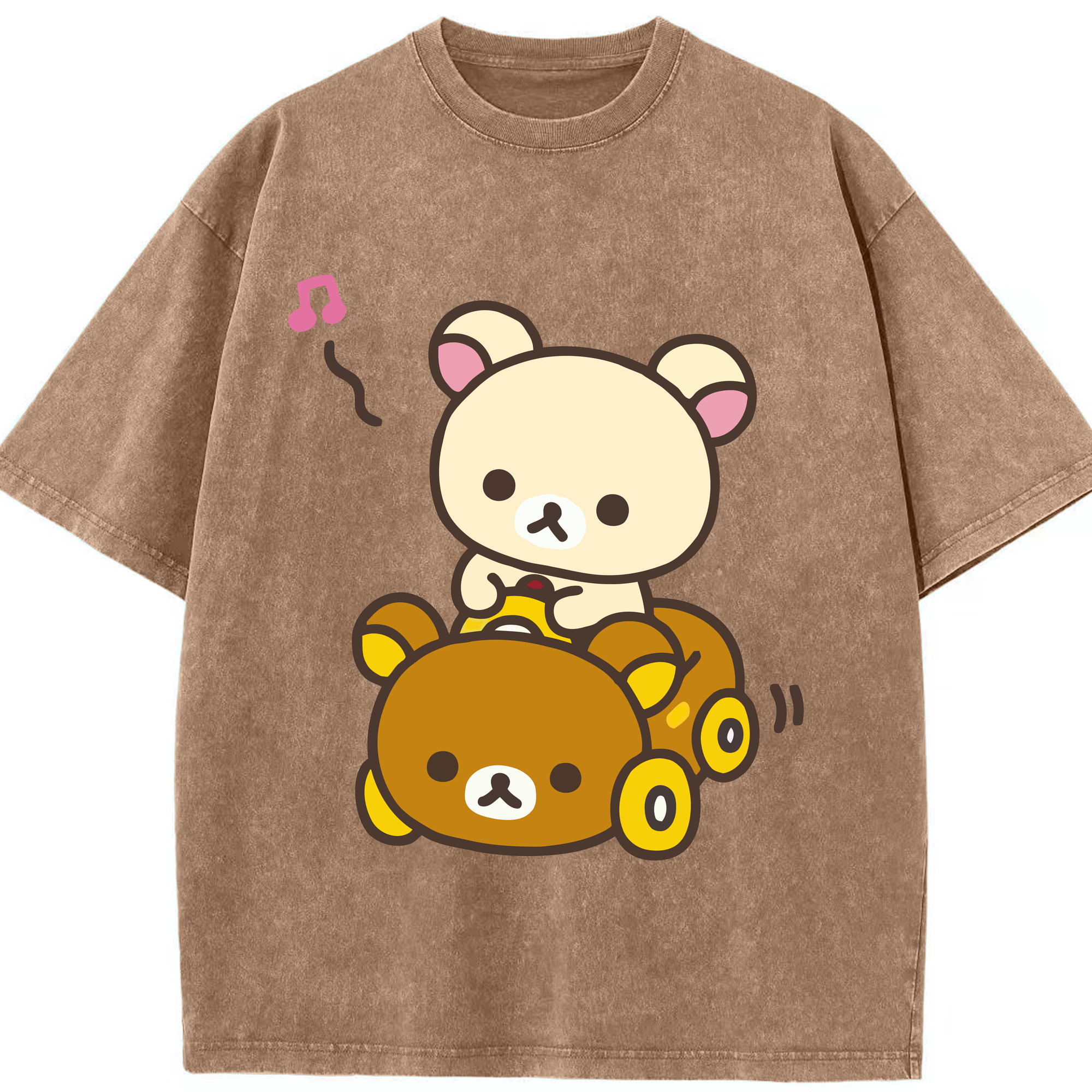 （画像用） リラックマ リラックマ キイロイトリ Rilakkuma Korilakkuma Kiiroitori 綿100% ヴィンテージ風 半袖Tシャツ（フロントプリント）