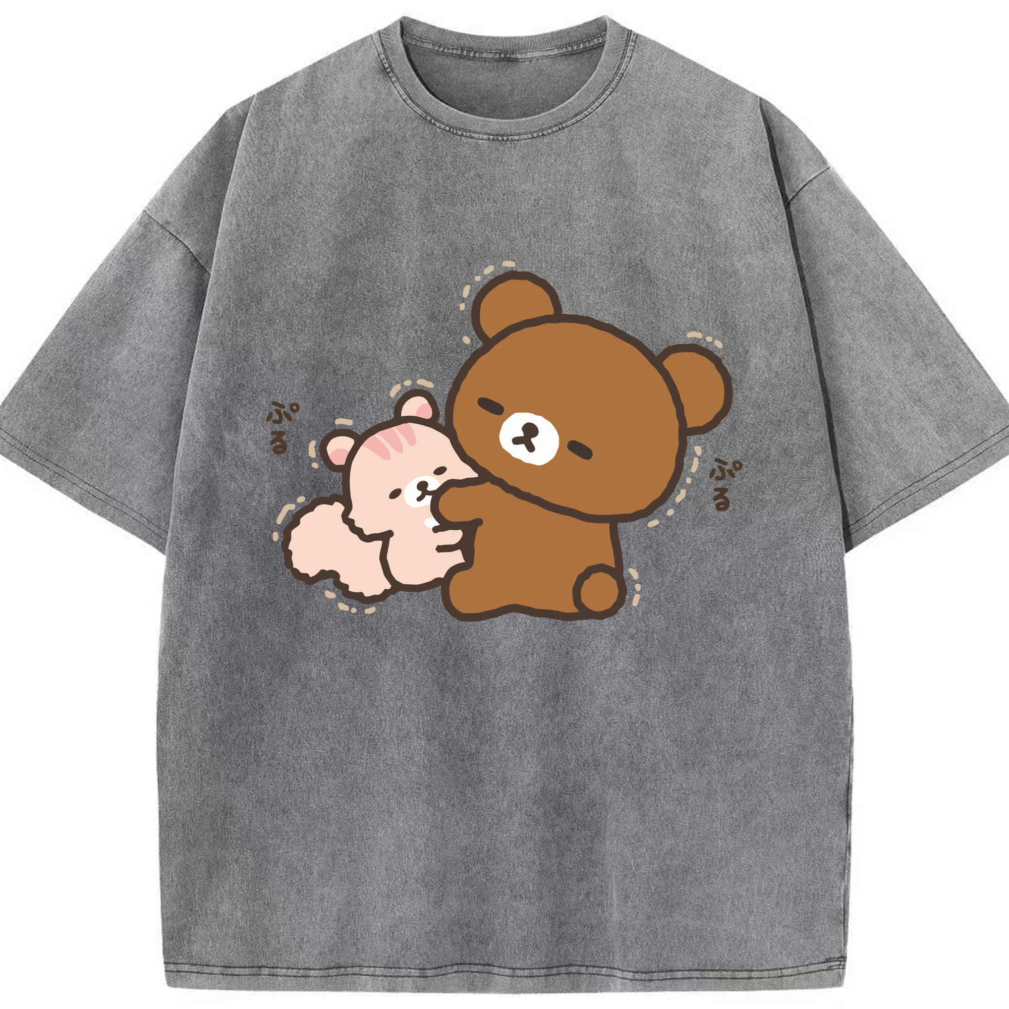 （画像用） リラックマ リラックマ キイロイトリ Rilakkuma Korilakkuma Kiiroitori 綿100% ヴィンテージ風 半袖Tシャツ（フロントプリント）