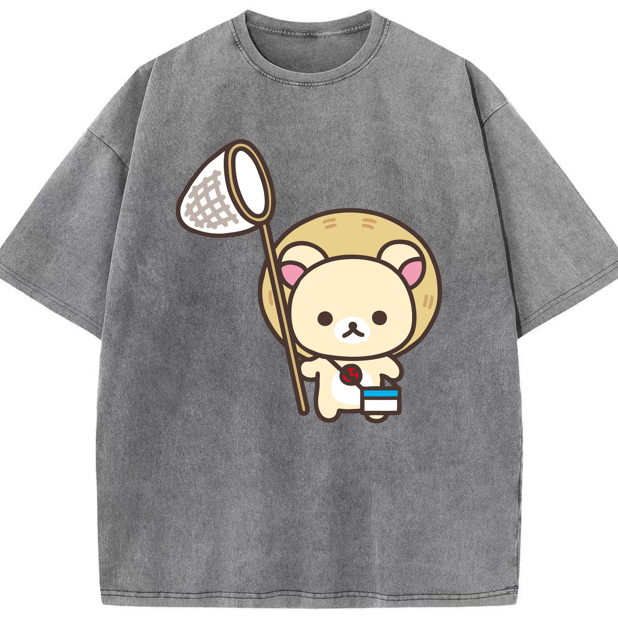 （画像用） リラックマ リラックマ キイロイトリ Rilakkuma Korilakkuma Kiiroitori 綿100% ヴィンテージ風 半袖Tシャツ（フロントプリント）