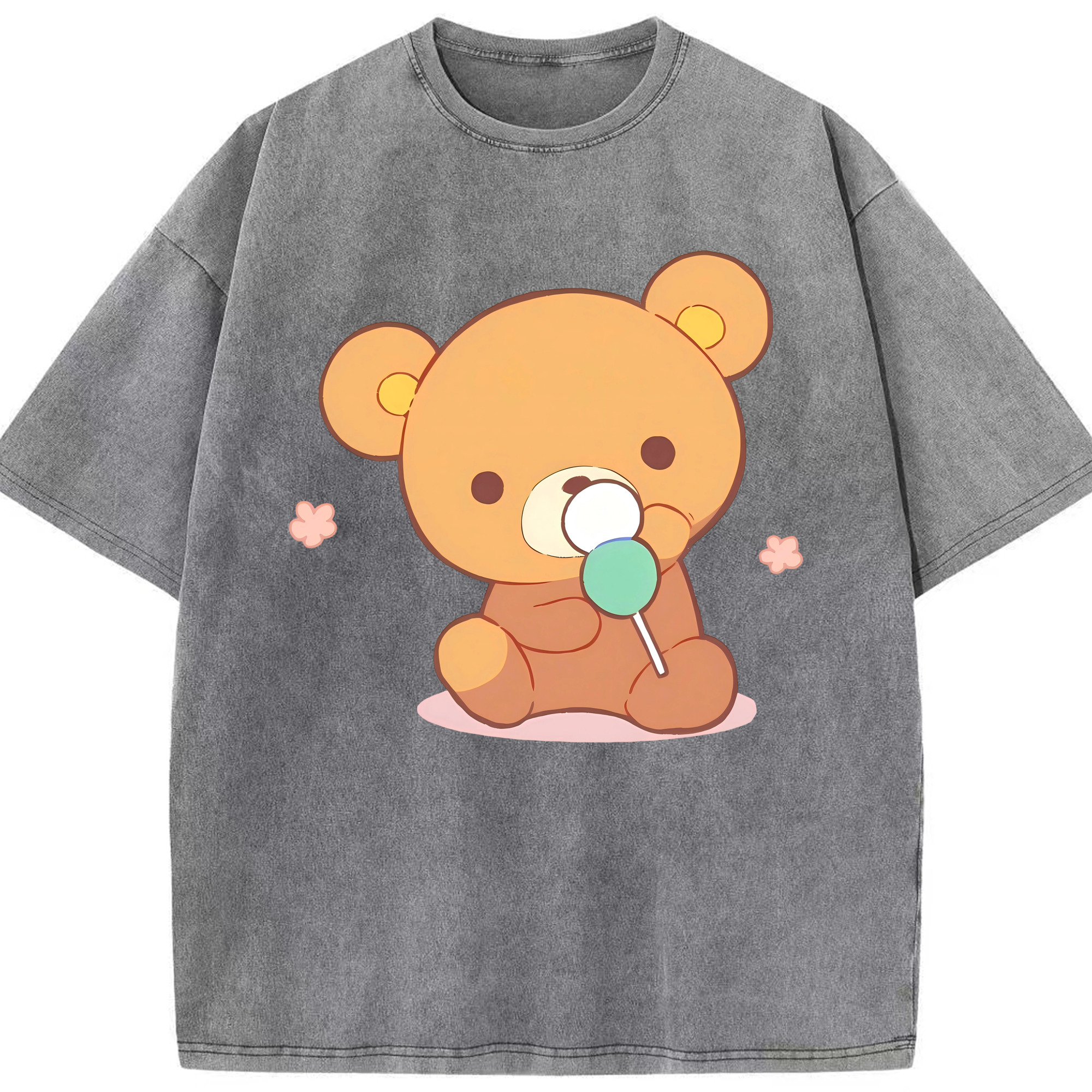 （画像用） リラックマ リラックマ キイロイトリ Rilakkuma Korilakkuma Kiiroitori 綿100% ヴィンテージ風 半袖Tシャツ（フロントプリント）