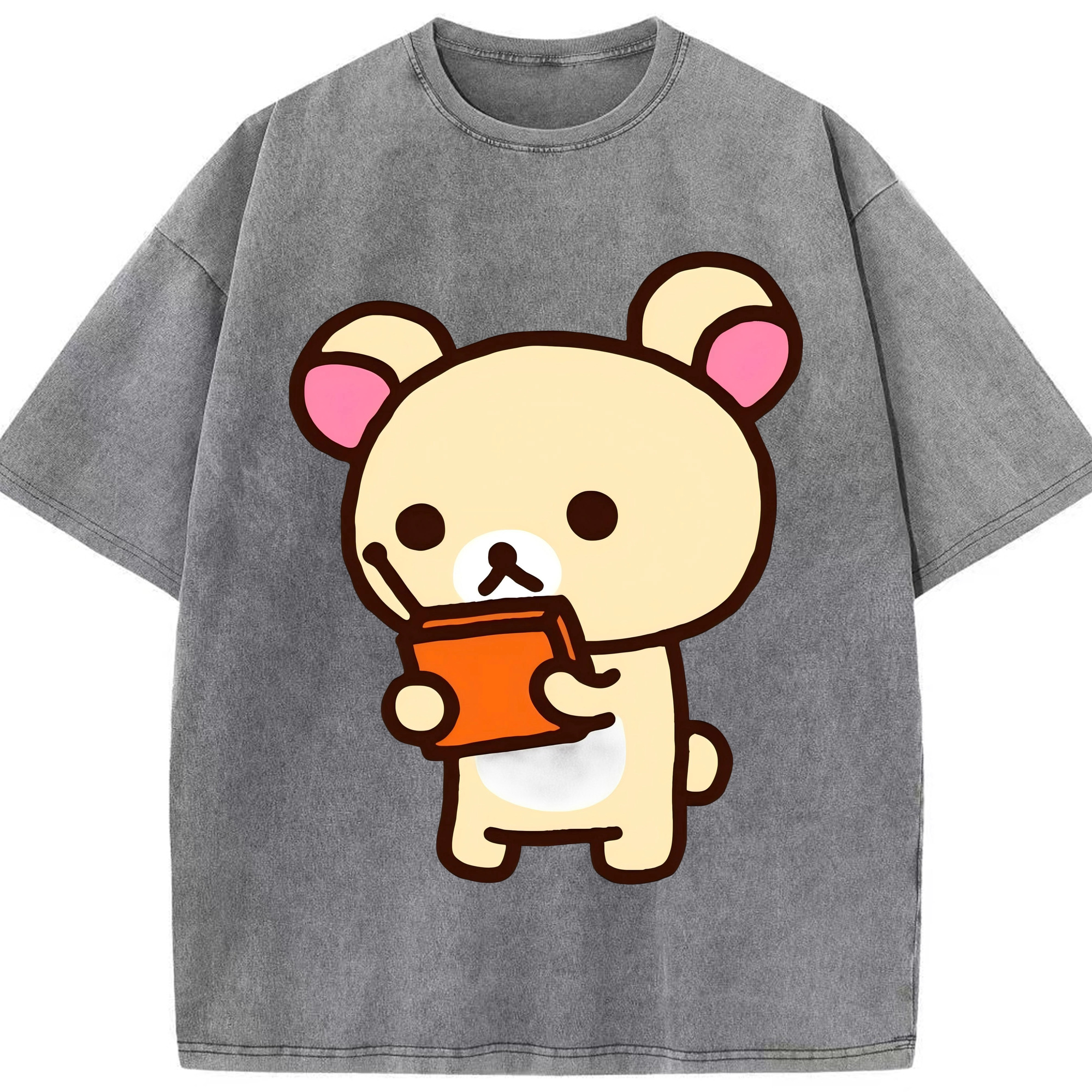 （画像用） リラックマ リラックマ キイロイトリ Rilakkuma Korilakkuma Kiiroitori 綿100% ヴィンテージ風 半袖Tシャツ（フロントプリント）