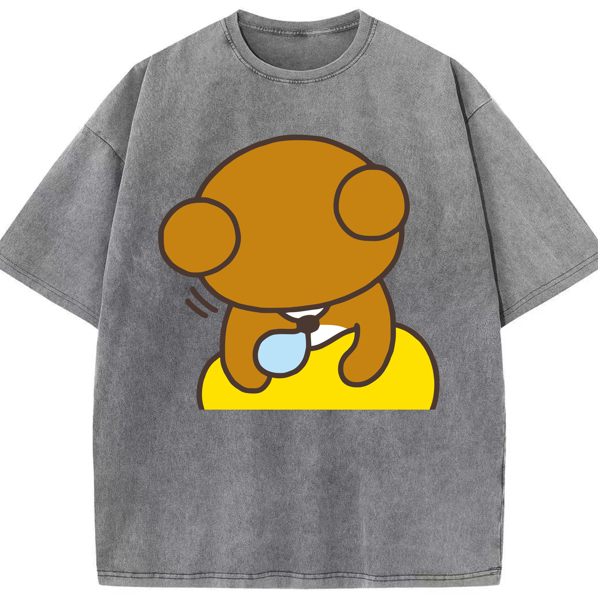（画像用） リラックマ リラックマ キイロイトリ Rilakkuma Korilakkuma Kiiroitori 綿100% ヴィンテージ風 半袖Tシャツ（フロントプリント）