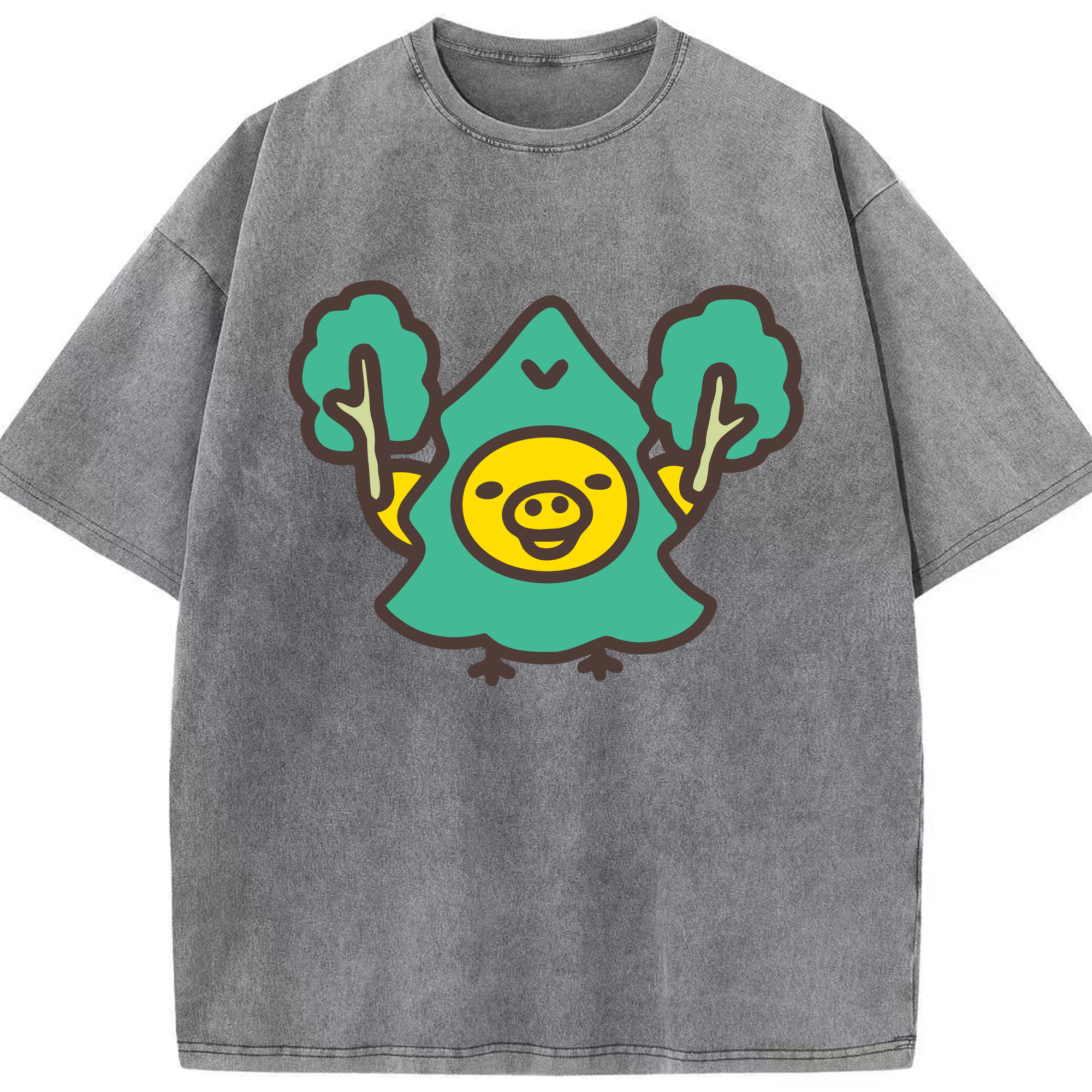 （画像用） リラックマ リラックマ キイロイトリ Rilakkuma Korilakkuma Kiiroitori 綿100% ヴィンテージ風 半袖Tシャツ（フロントプリント）