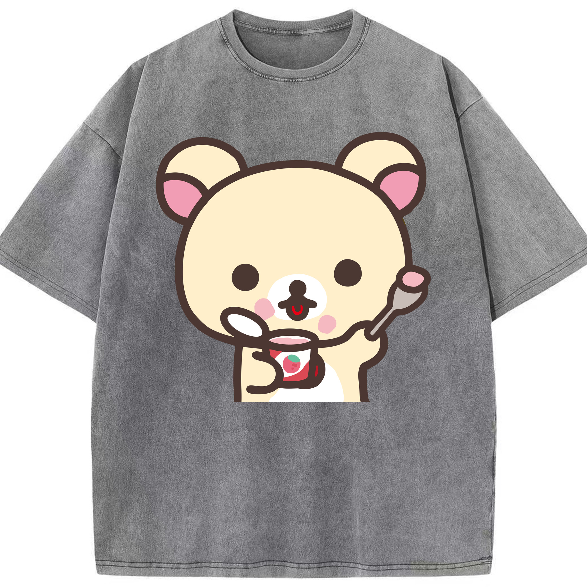（画像用） リラックマ リラックマ キイロイトリ Rilakkuma Korilakkuma Kiiroitori 綿100% ヴィンテージ風 半袖Tシャツ（フロントプリント）