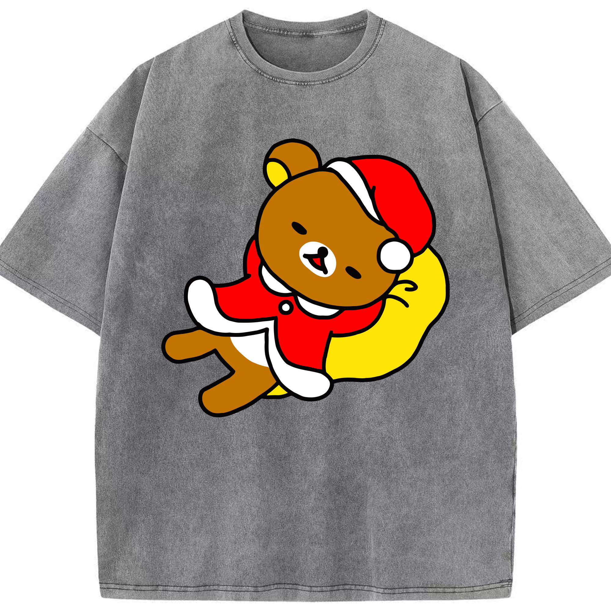 （画像用） リラックマ リラックマ キイロイトリ Rilakkuma Korilakkuma Kiiroitori 綿100% ヴィンテージ風 半袖Tシャツ（フロントプリント）