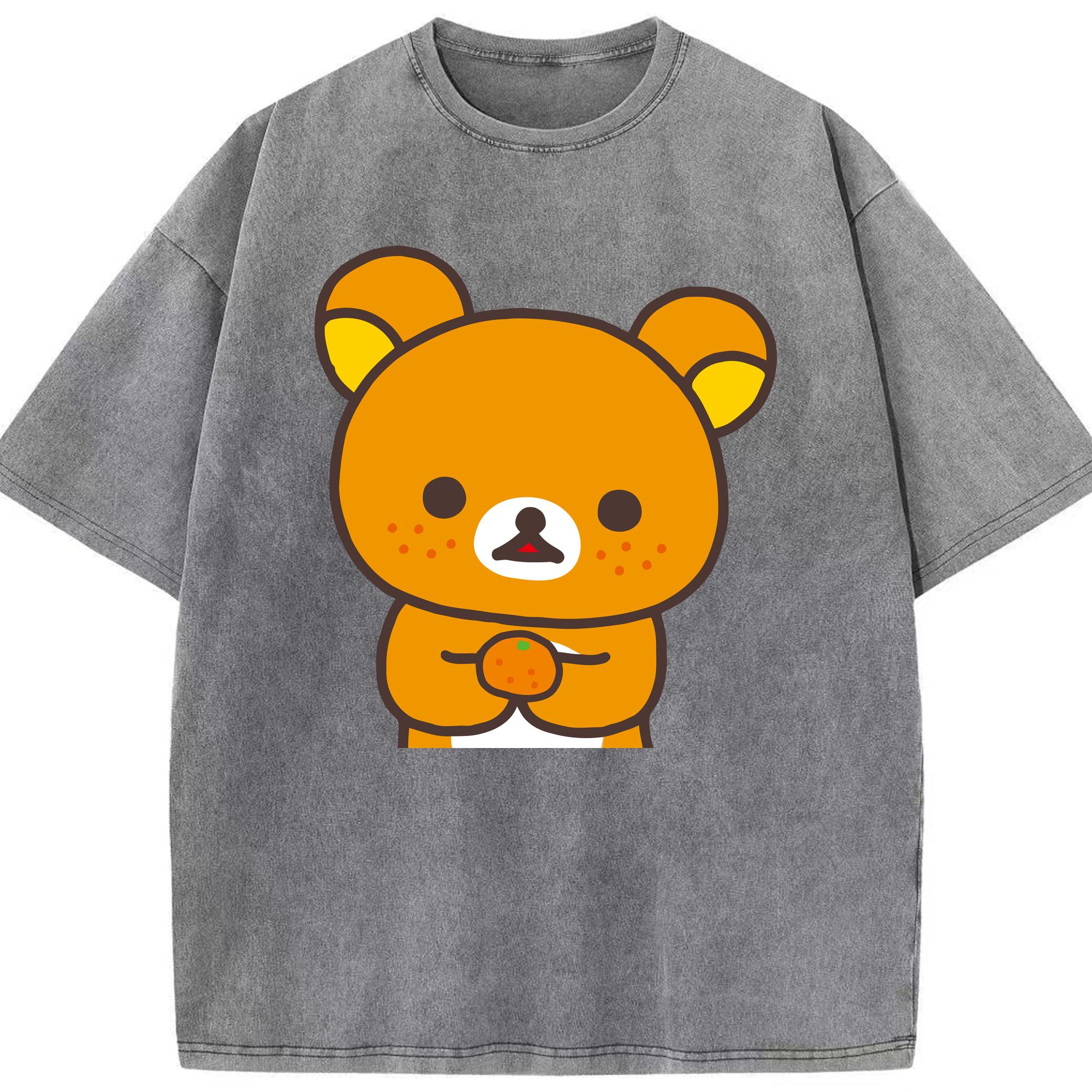 （画像用） リラックマ リラックマ キイロイトリ Rilakkuma Korilakkuma Kiiroitori 綿100% ヴィンテージ風 半袖Tシャツ（フロントプリント）