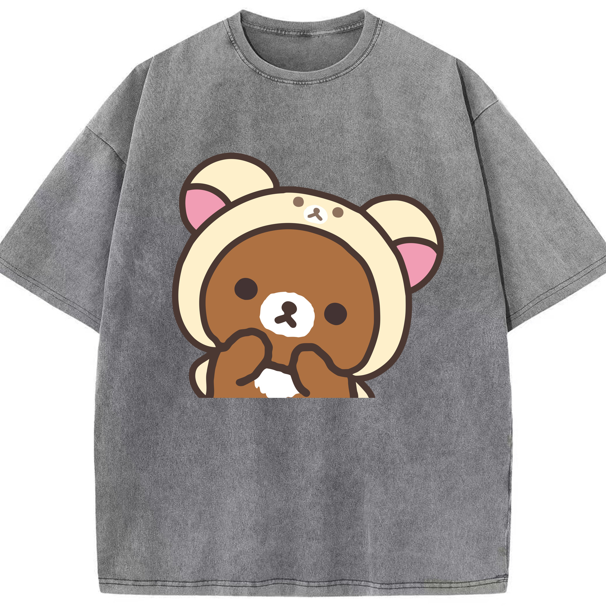（画像用） リラックマ リラックマ キイロイトリ Rilakkuma Korilakkuma Kiiroitori 綿100% ヴィンテージ風 半袖Tシャツ（フロントプリント）