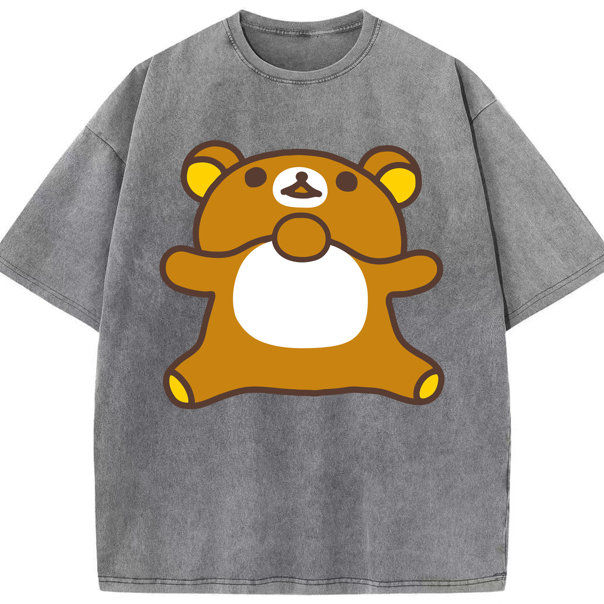 （画像用） リラックマ リラックマ キイロイトリ Rilakkuma Korilakkuma Kiiroitori 綿100% ヴィンテージ風 半袖Tシャツ（フロントプリント）