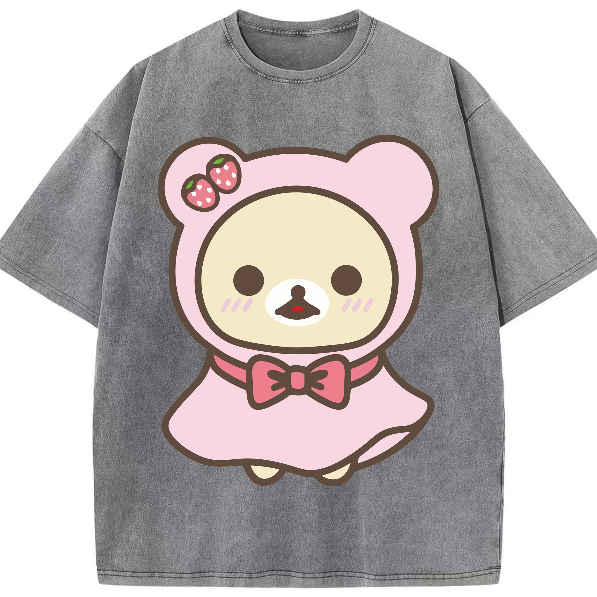 （画像用） リラックマ リラックマ キイロイトリ Rilakkuma Korilakkuma Kiiroitori 綿100% ヴィンテージ風 半袖Tシャツ（フロントプリント）