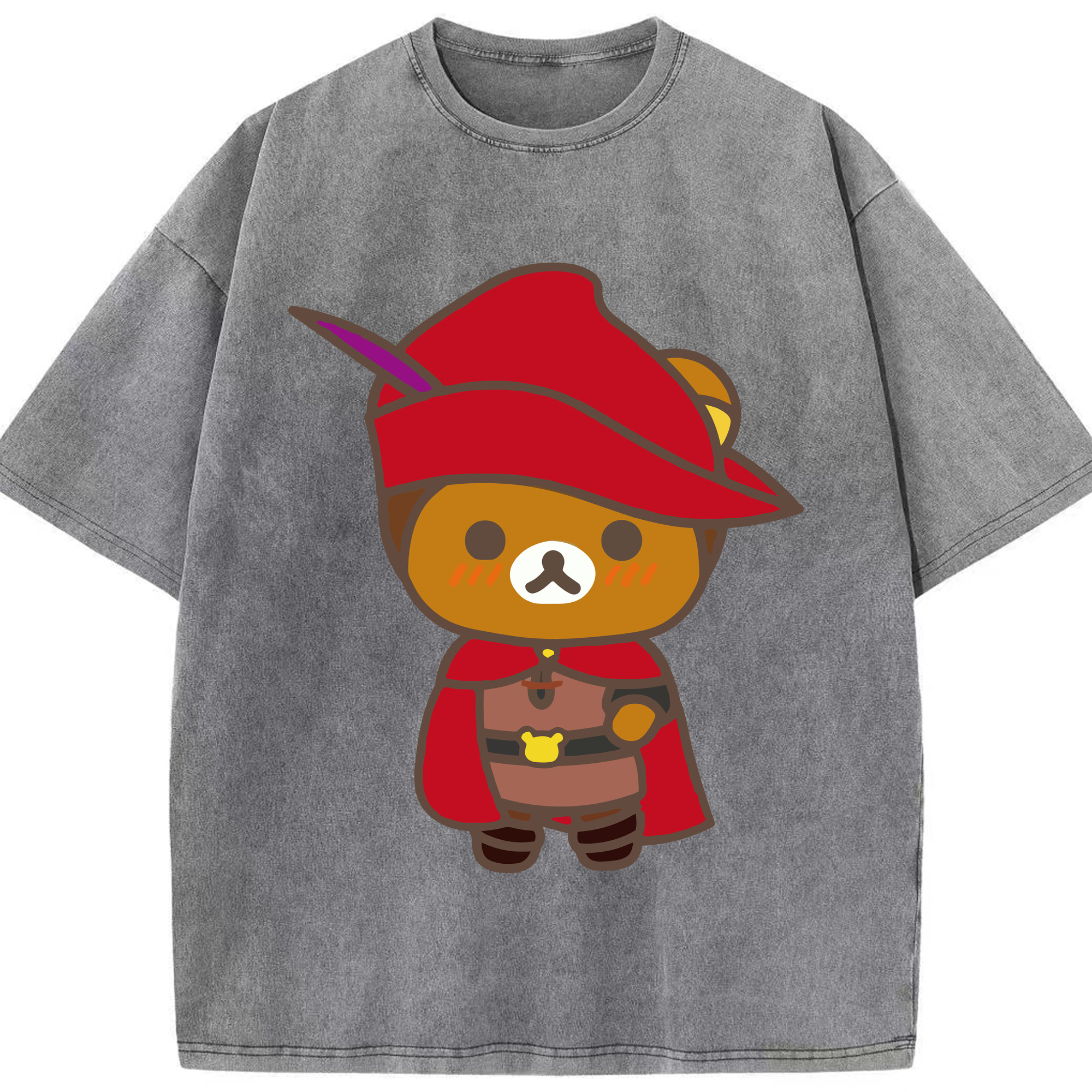 （画像用） リラックマ リラックマ キイロイトリ Rilakkuma Korilakkuma Kiiroitori 綿100% ヴィンテージ風 半袖Tシャツ（フロントプリント）