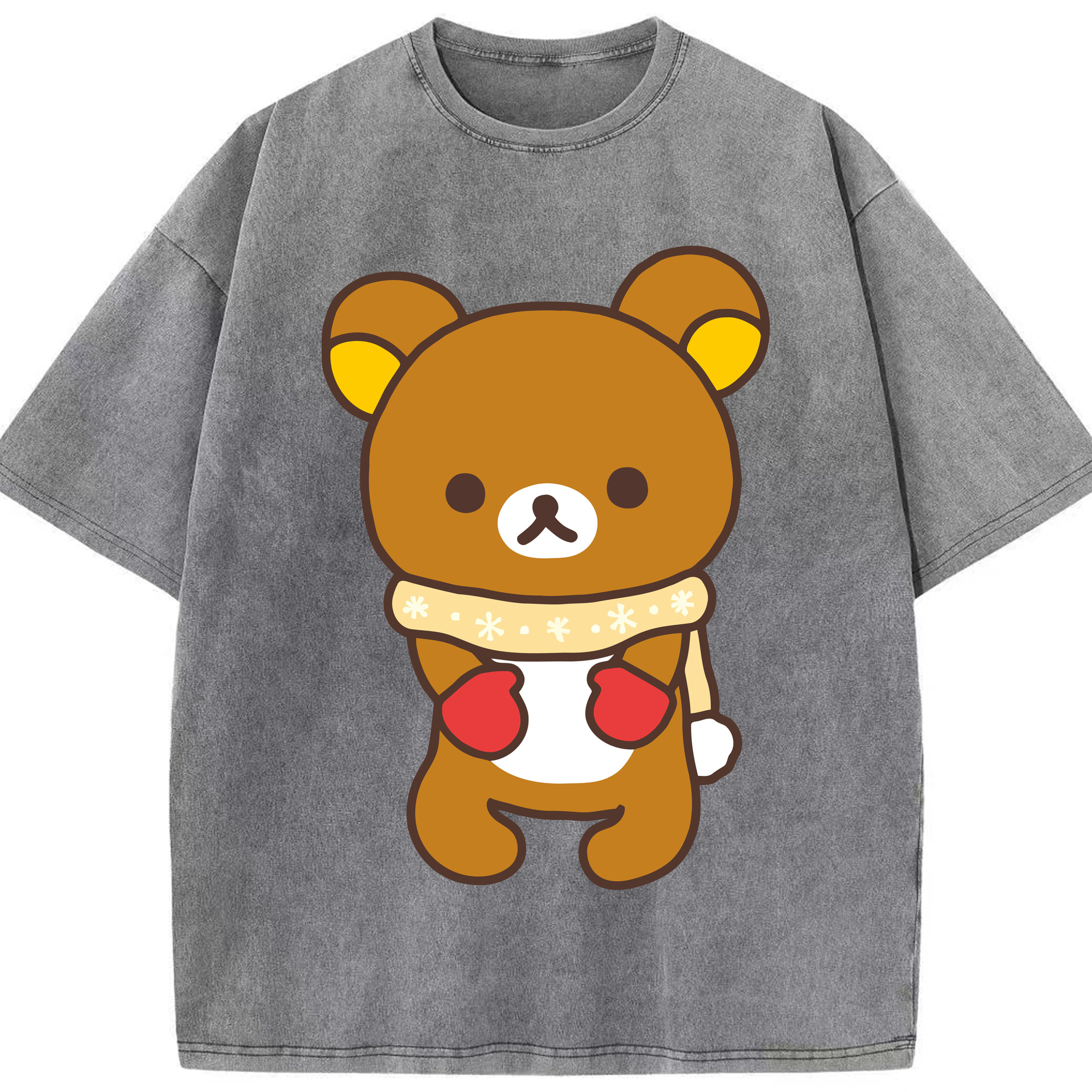 （画像用） リラックマ リラックマ キイロイトリ Rilakkuma Korilakkuma Kiiroitori 綿100% ヴィンテージ風 半袖Tシャツ（フロントプリント）